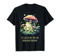 Whimsical Frog Sitting Mushroom T-Shirt - Novelty Apparel for Adults - T-Shirt, Sweatshirt, Hoodie