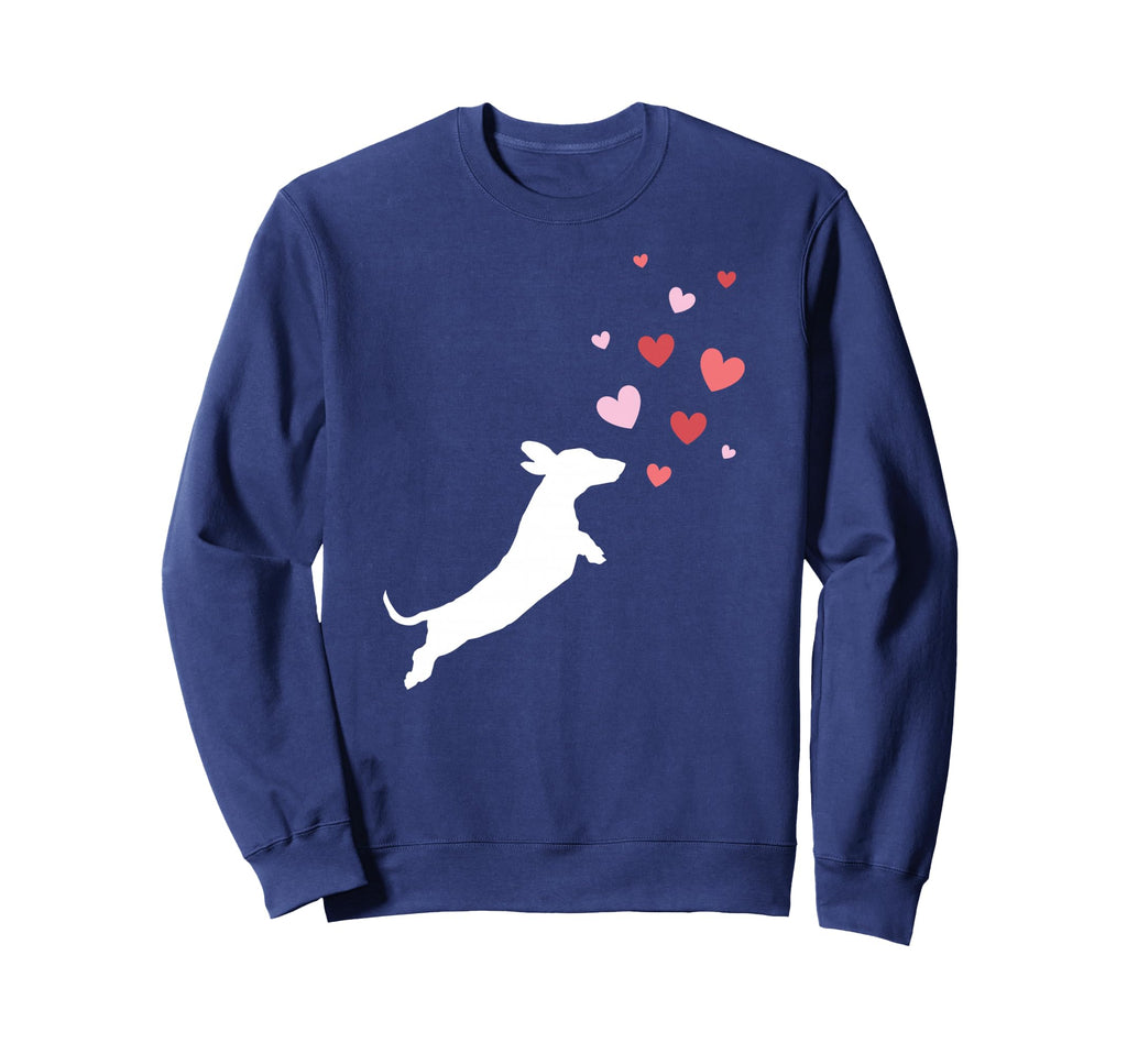 Valentines Day Dachshund Chasing Sweatshirt - Novelty Apparel for Adults - T-Shirt, Sweatshirt, Hoodie