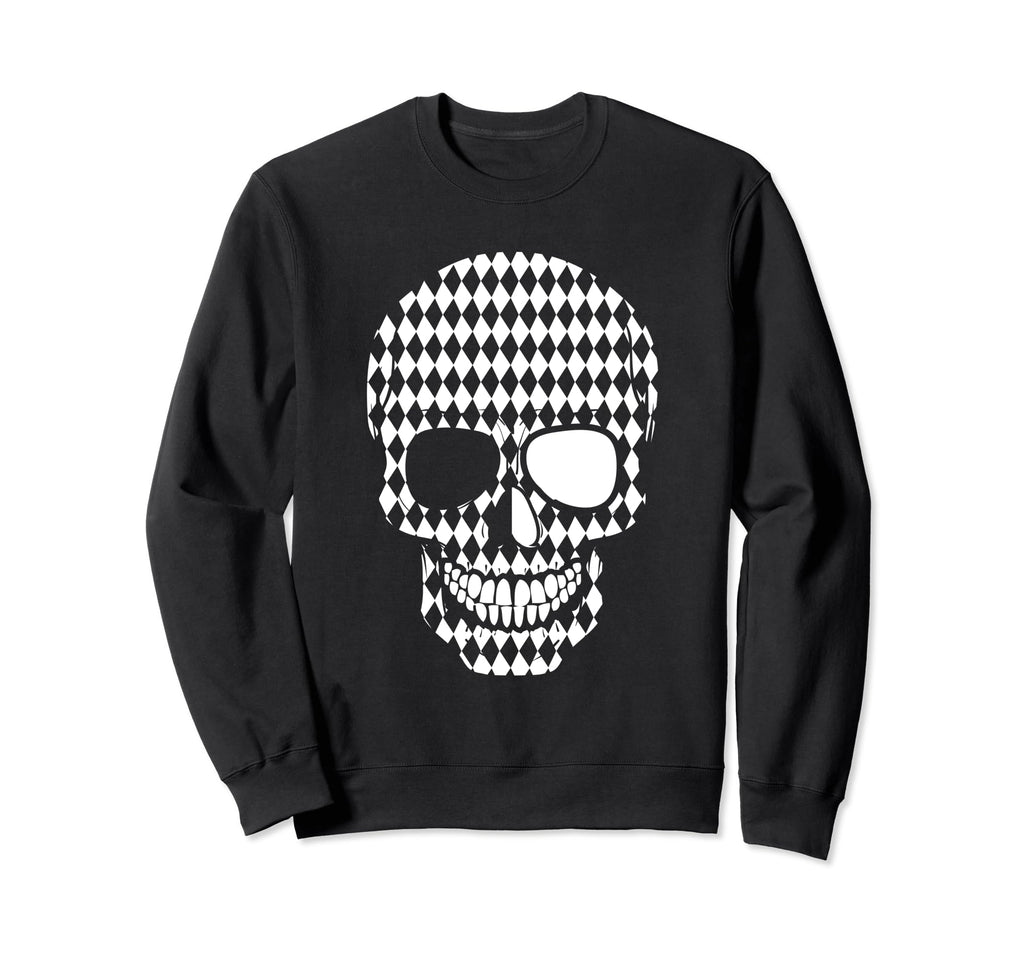 Bipolar Checkered Skull Skeleton Sweatshirt - Aesthetic Graphic Men Women - T-Shirt, Sweatshirt, Hoodie