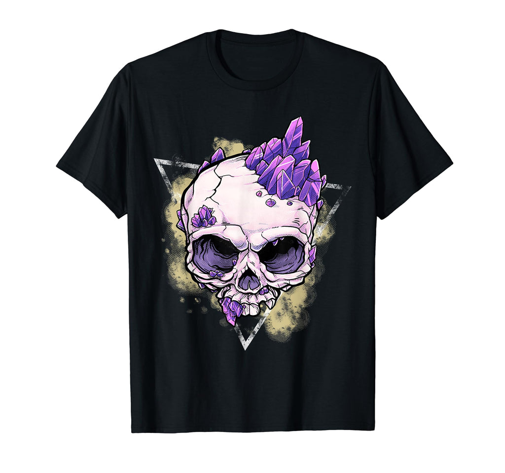 Goth Creepy Skull Crystals Spiritual T-Shirt - Trendy Graphic for Adults - T-Shirt, Sweatshirt, Hoodie