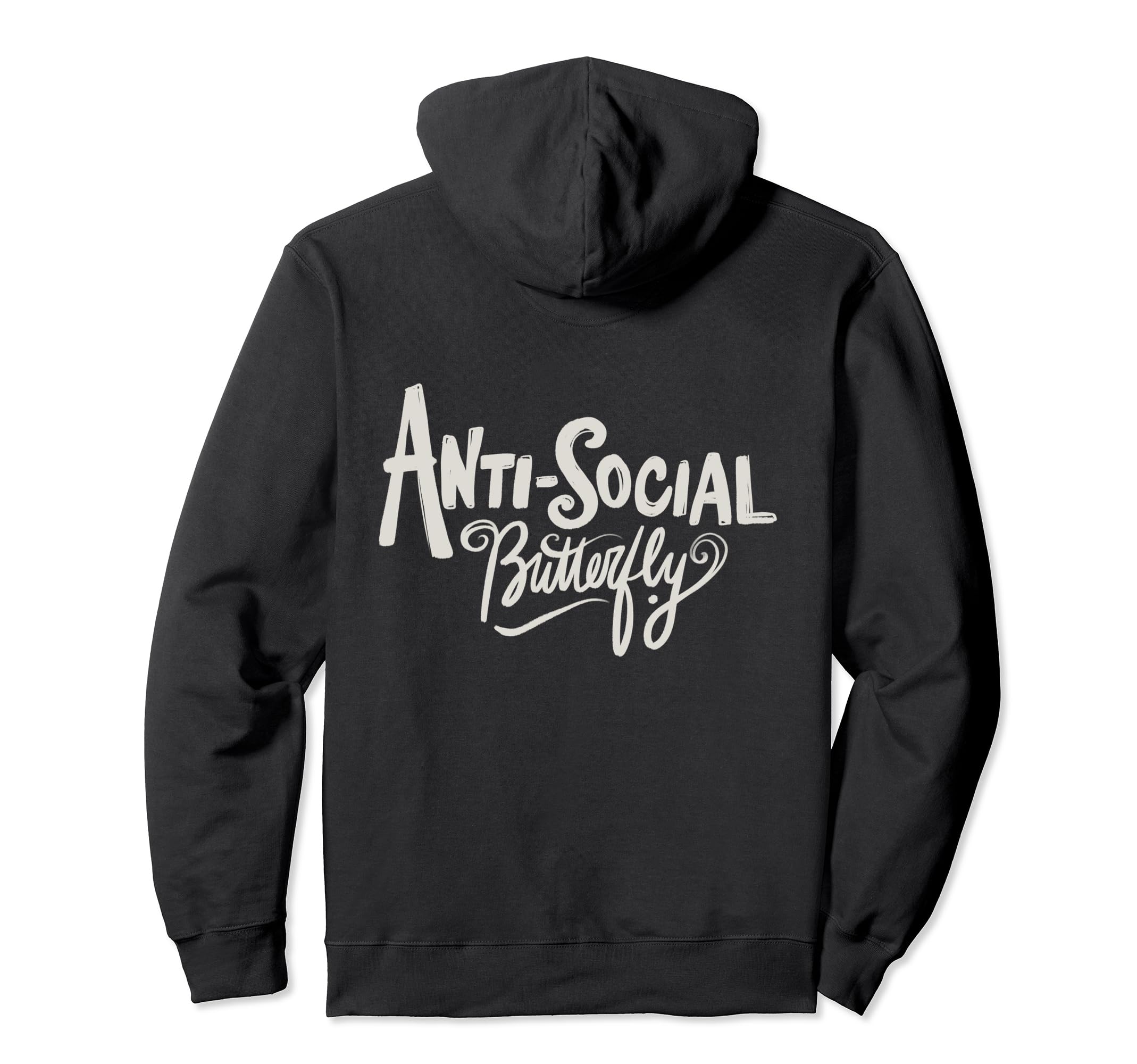 Anti Social Butterfly Hoodie - Casual Everyday Wear Men Women - T-Shirt, Sweatshirt, Hoodie
