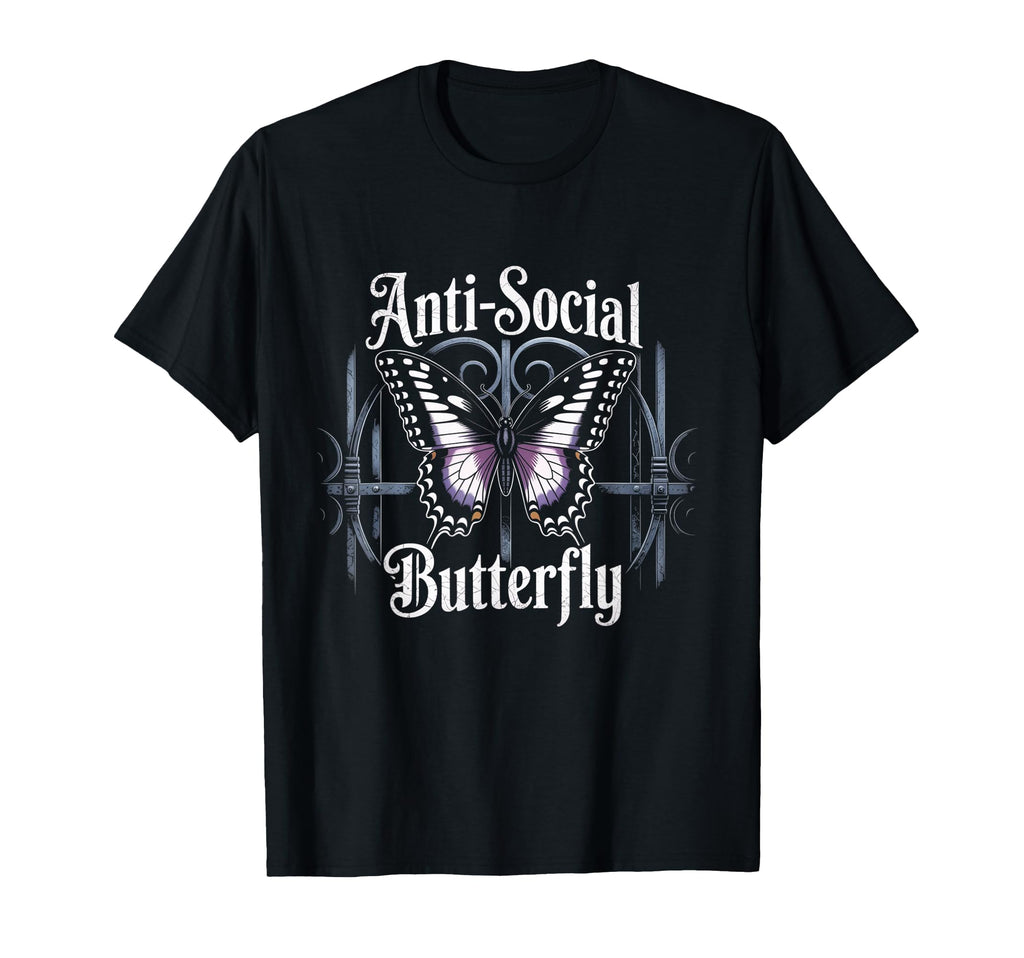 Gothic Antisocial Butterfly Aesthetic T-Shirt - Minimalist Print Men Women - T-Shirt, Sweatshirt, Hoodie