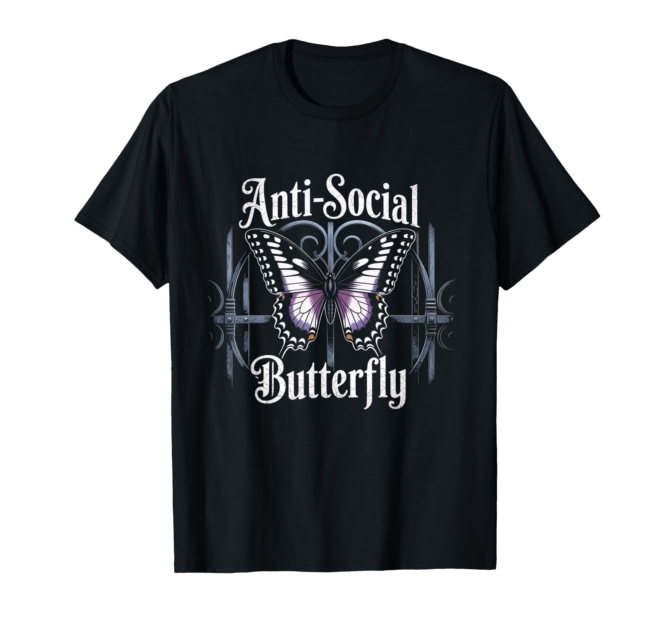 Gothic Antisocial Butterfly Aesthetic T-Shirt - Minimalist Print Men Women - T-Shirt, Sweatshirt, Hoodie