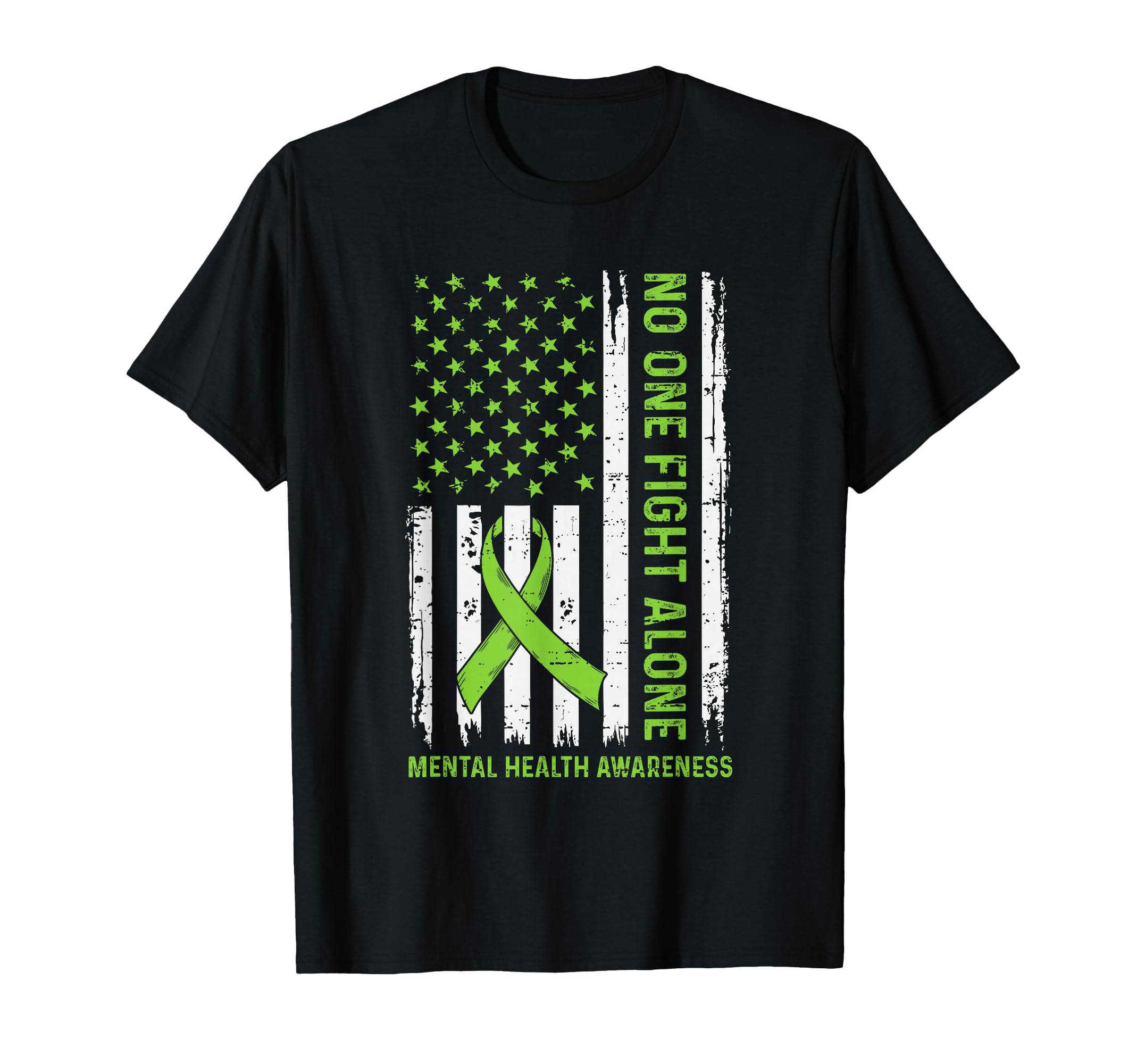 Mental Health Matters Awareness Usa Flag T-Shirt - Unique Graphic Unisex - T-Shirt, Sweatshirt, Hoodie