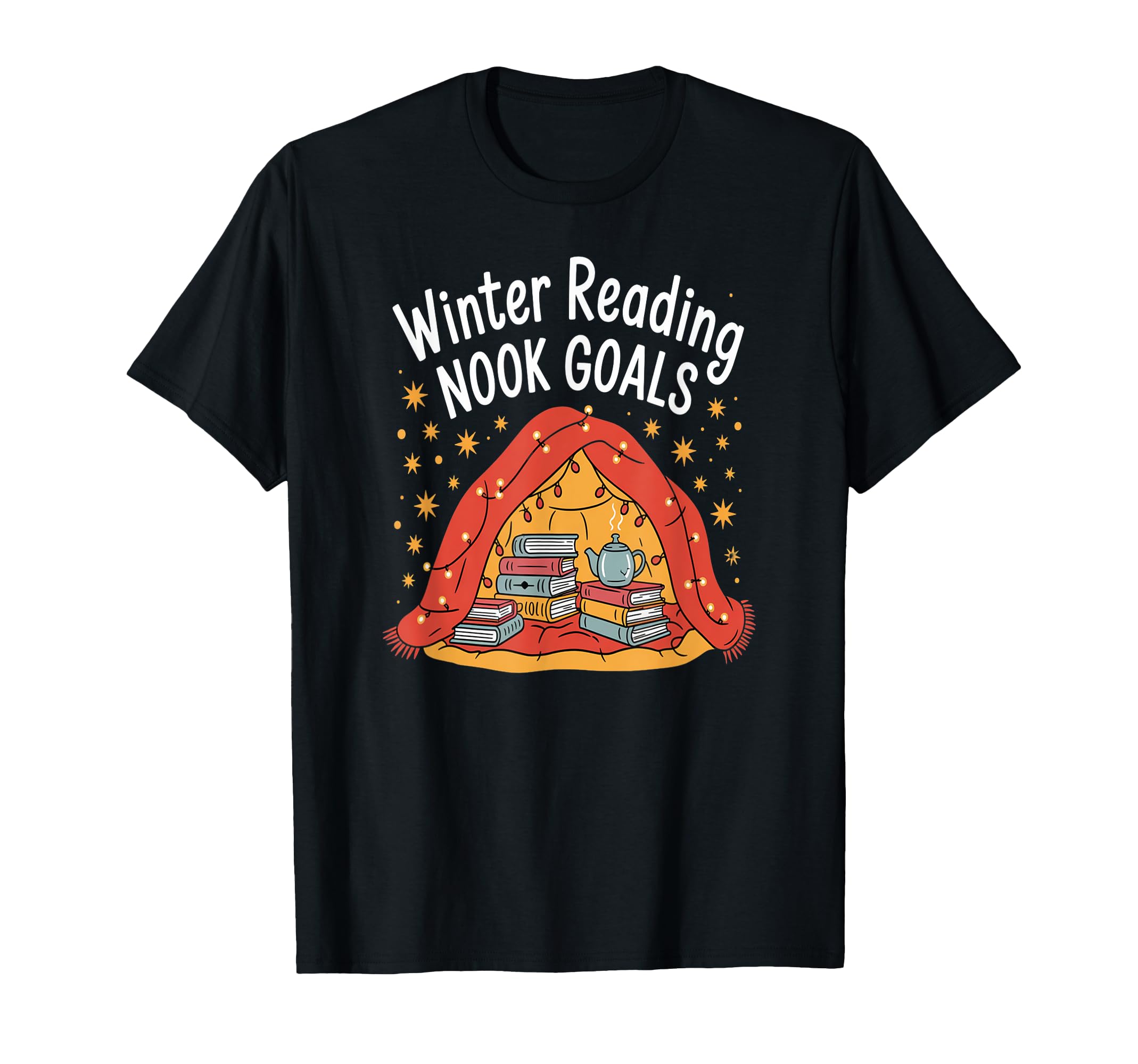 Winter Reading Nook Goals Cozy Blanket T-Shirt - Custom Art Print Unisex - T-Shirt, Sweatshirt, Hoodie