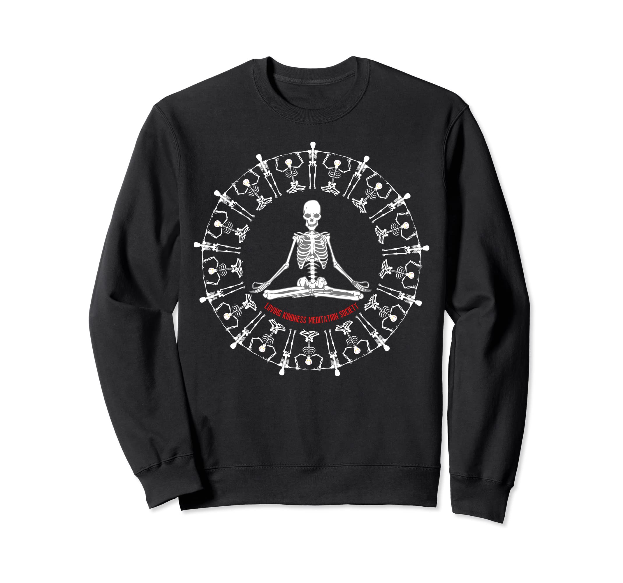 Meditate Skeleton Mindfulness Yoga Sweatshirt - Unique Graphic Men Women - T-Shirt, Sweatshirt, Hoodie