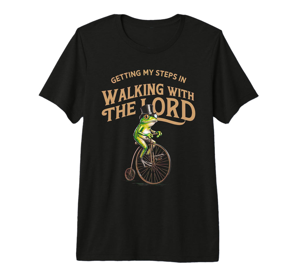 Getting My Steps Walking Lord Frog Tri T-Shirt - Aesthetic Graphic Unisex - T-Shirt, Sweatshirt, Hoodie