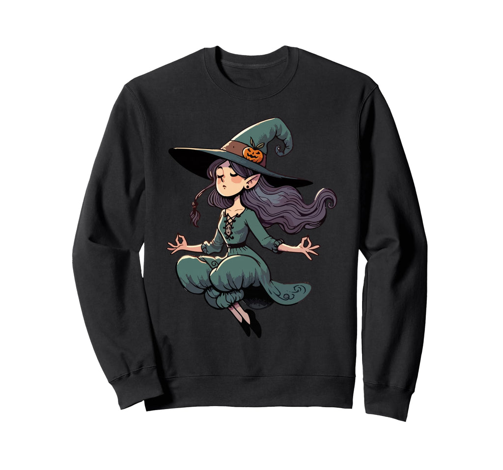 Meditation Witch Yoga Pose Relaxing Sweatshirt - Streetwear Style Unisex - T-Shirt, Sweatshirt, Hoodie