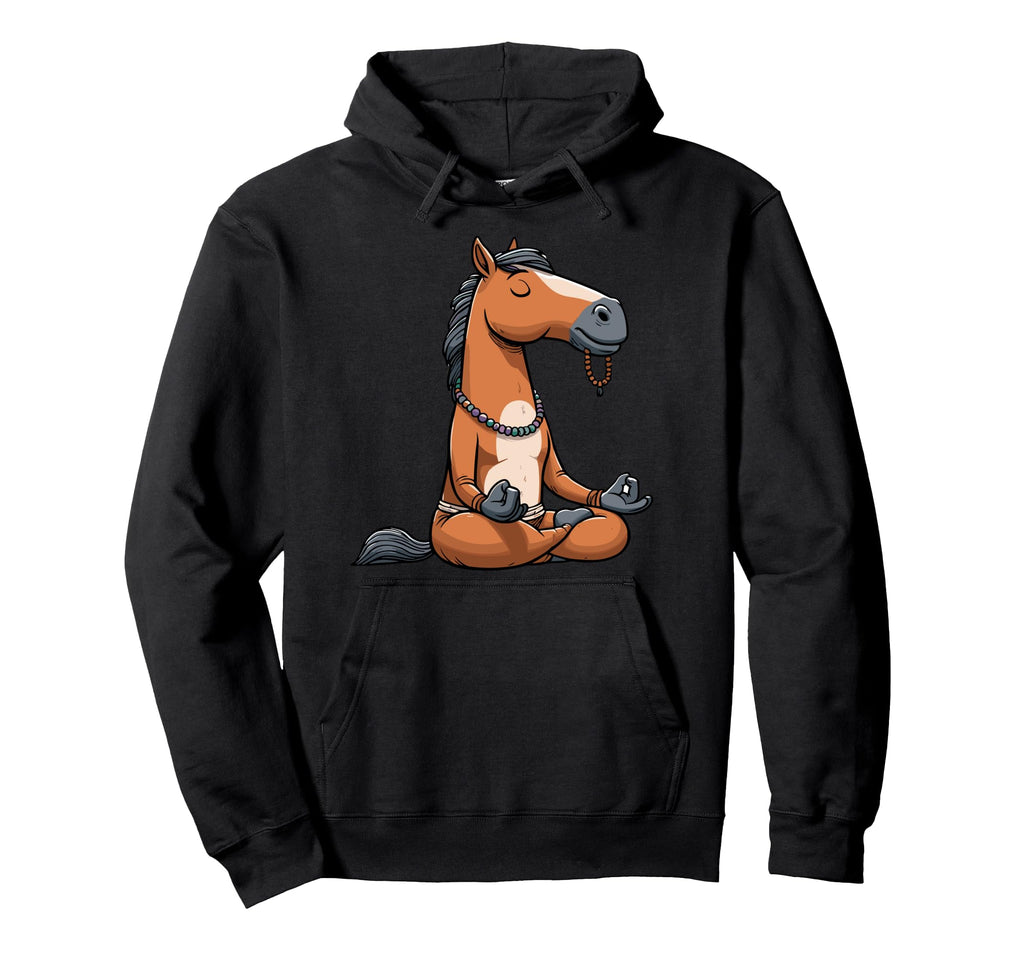 Meditation Horse Yoga Pose Relaxing Hoodie - Minimalist Print for Adults - T-Shirt, Sweatshirt, Hoodie