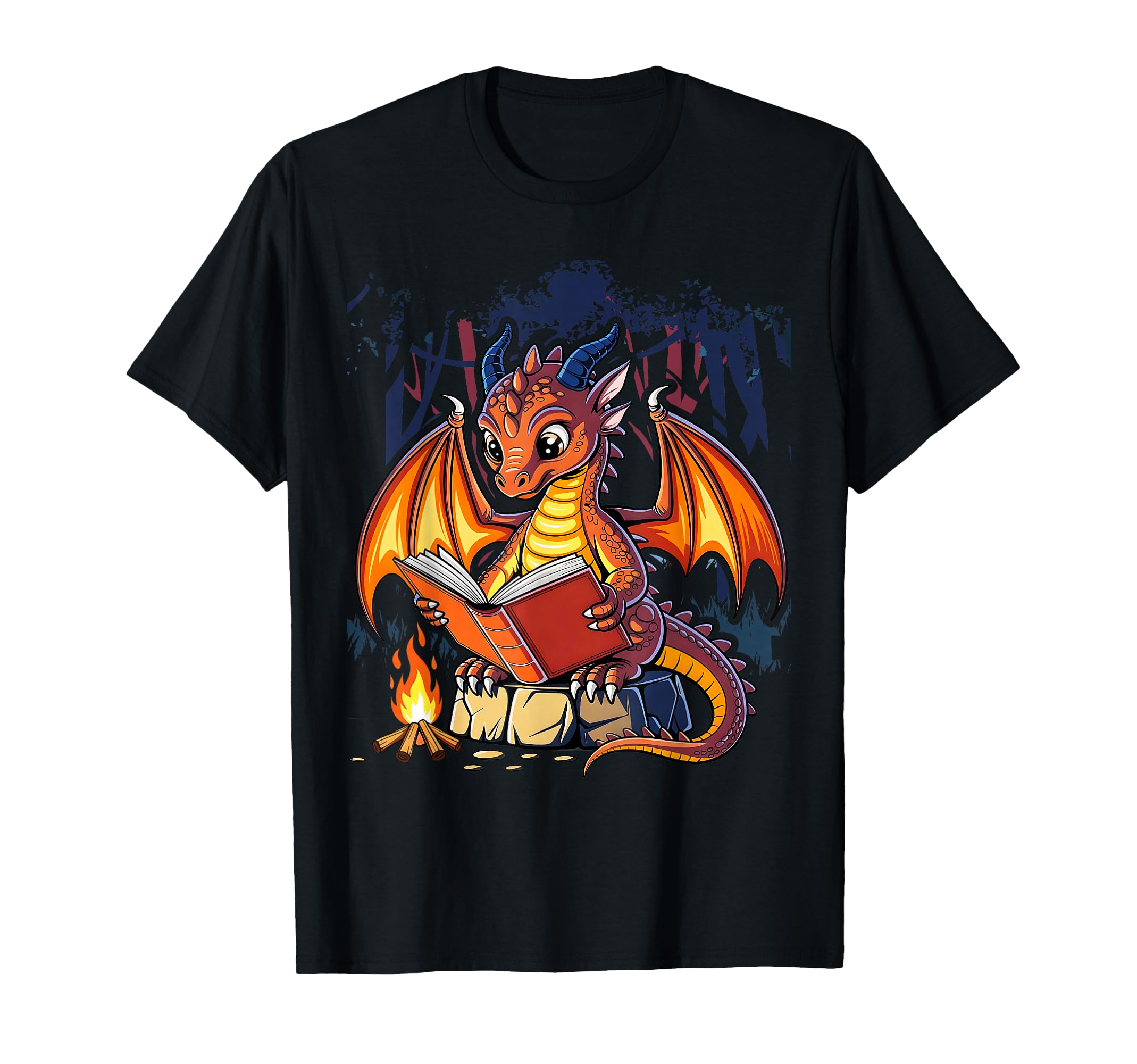 Dragon Bookworm Reading Book Funny T-Shirt - Custom Art Print Unisex - T-Shirt, Sweatshirt, Hoodie