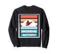 Funny Antisocial Butterfly Sweatshirt - Minimalist Print for Adults - T-Shirt, Sweatshirt, Hoodie