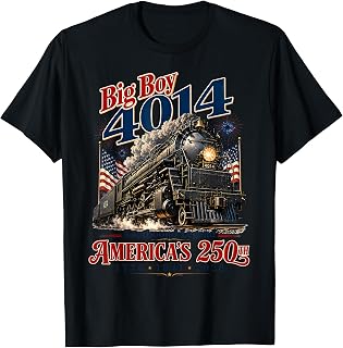 Big Boy 4014 Train 4th of July Retro America Flag Men Women T-Shirt Unisex T-shirt, Sweatshirt, Hoodie, Long Sleeve Tee - T-Shirt, Sweatshirt, Hoodie