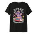 Just Who Loves Dragons And Books Tri Blend T-Shirt - Unique Graphic Unisex - T-Shirt, Sweatshirt, Hoodie