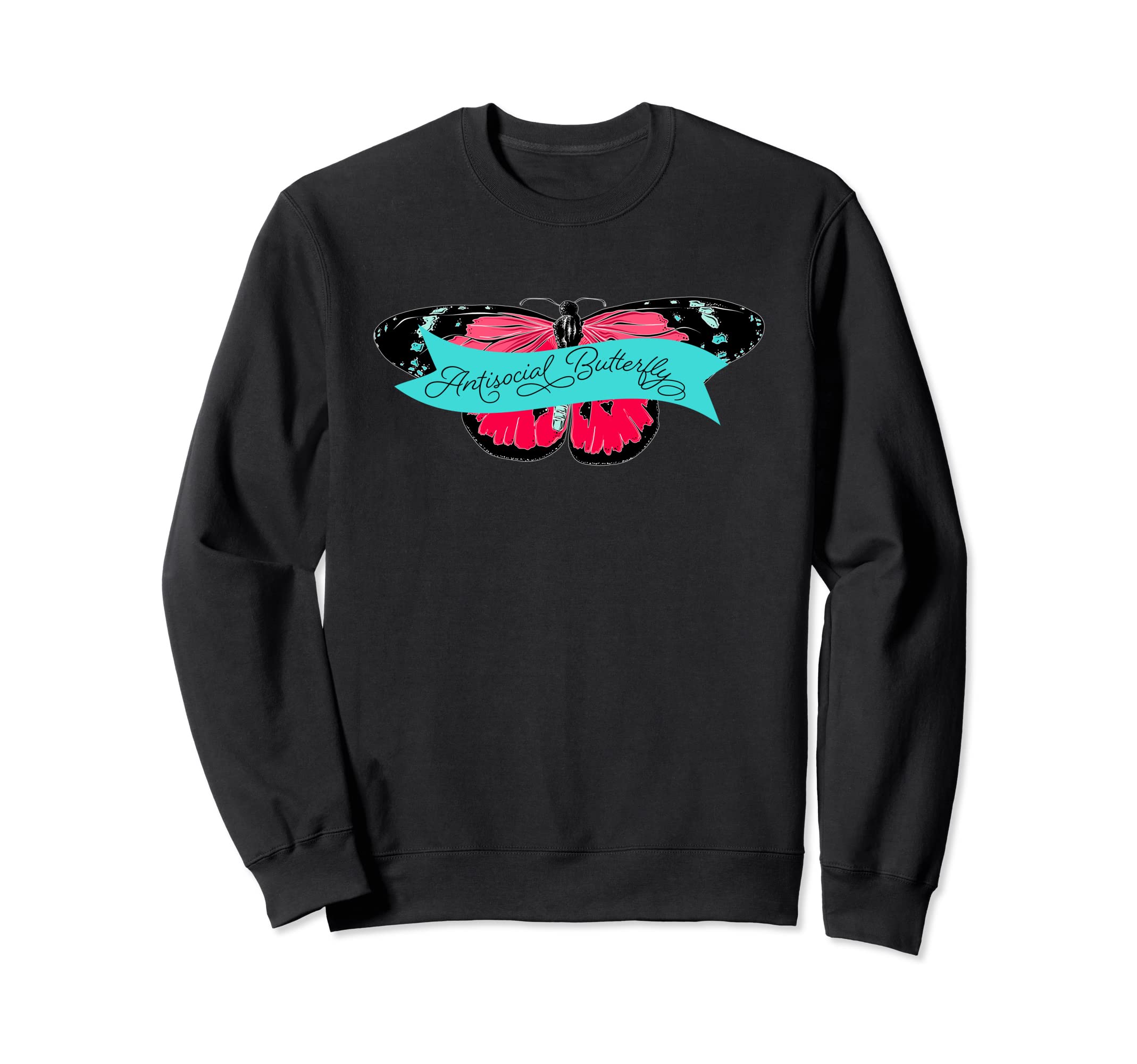 Funny Antisocial Butterfly Social Sweatshirt - Aesthetic Graphic Unisex - T-Shirt, Sweatshirt, Hoodie