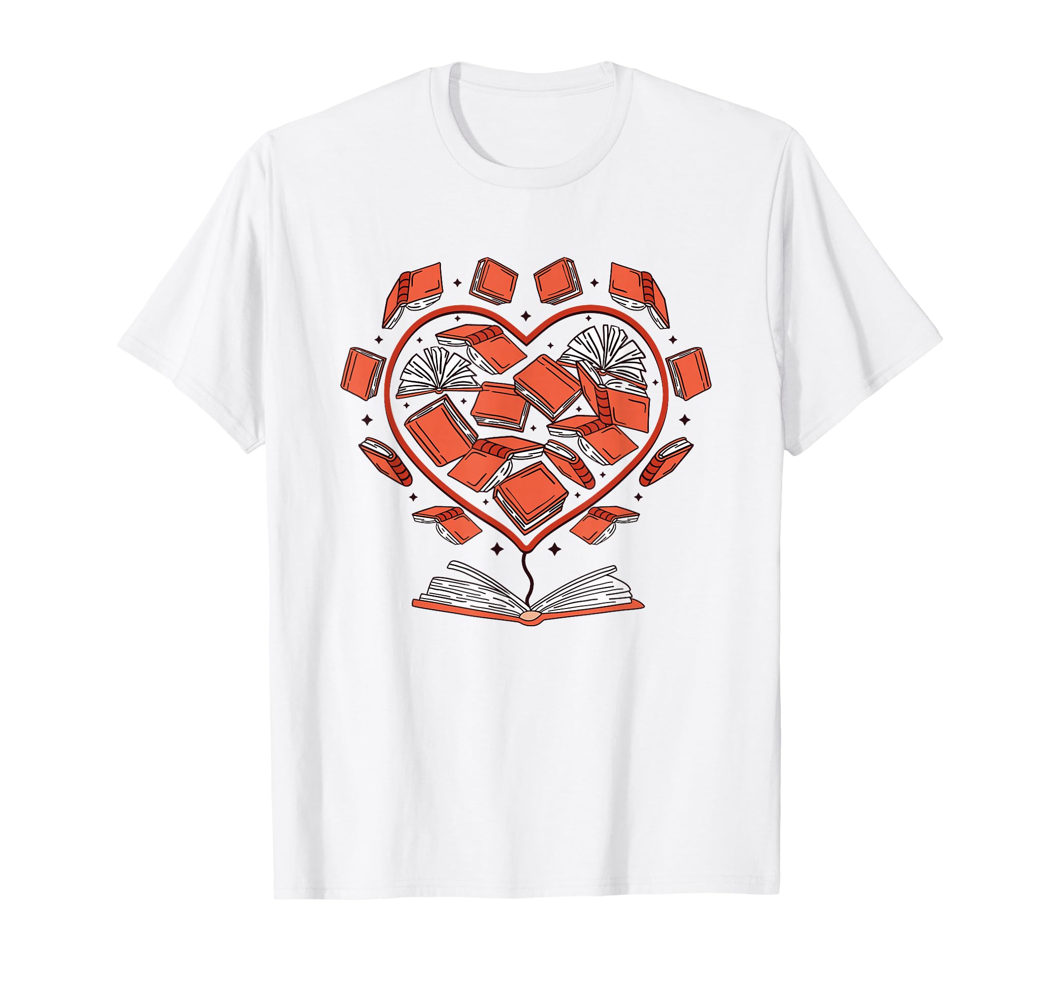 Heart Shape Librarian Themed Book T-Shirt - Custom Art Print Men Women - T-Shirt, Sweatshirt, Hoodie