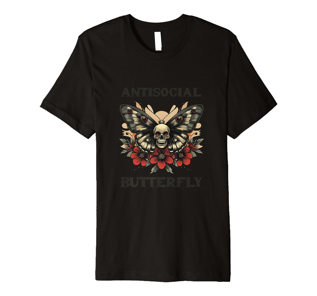 Antisocial Butterfly T-Shirt - Unique Graphic Men Women - T-Shirt, Sweatshirt, Hoodie
