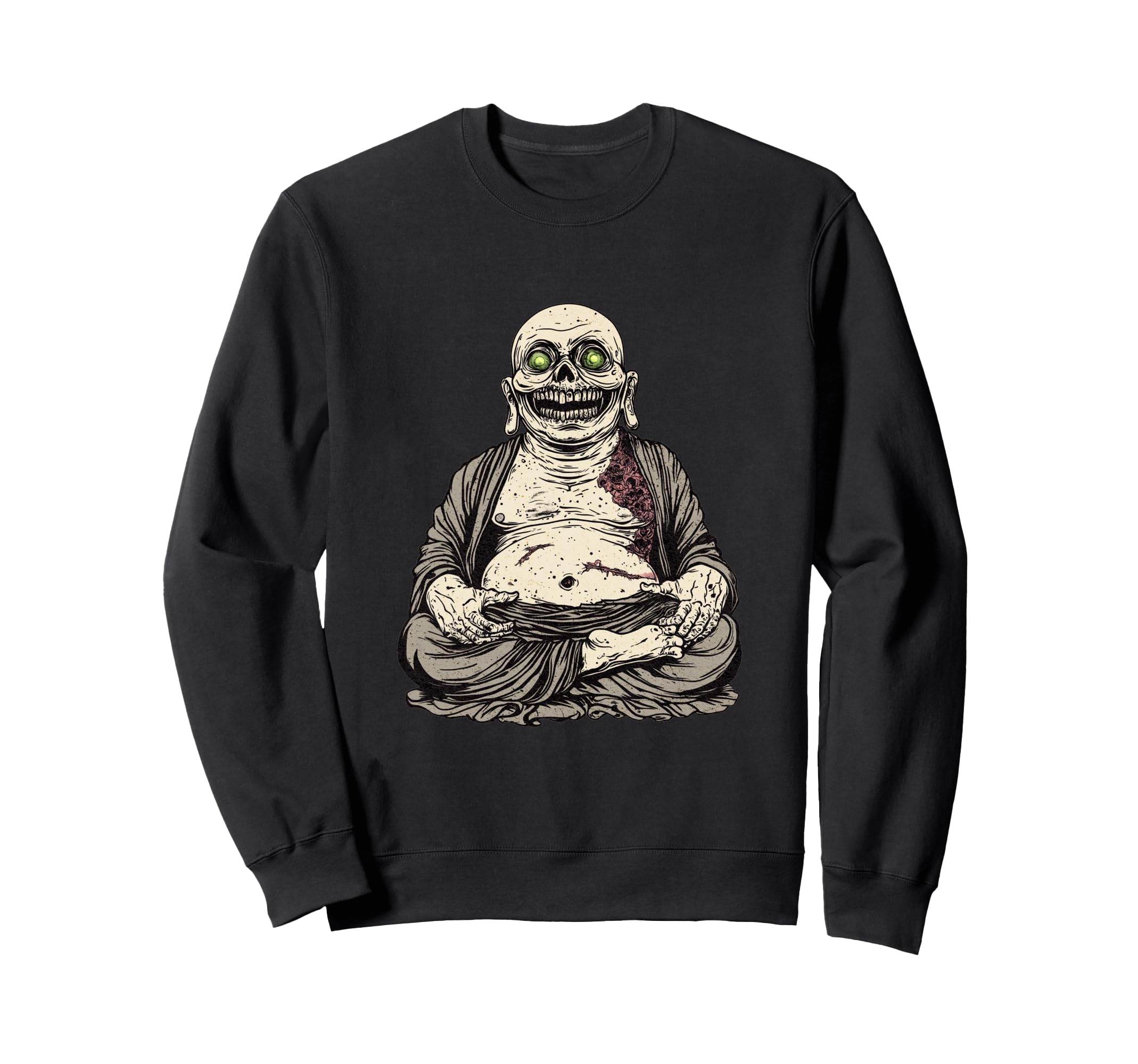 Zombie Buddha Meditation Satori Zen Sweatshirt - Trendy Graphic Men Women - T-Shirt, Sweatshirt, Hoodie