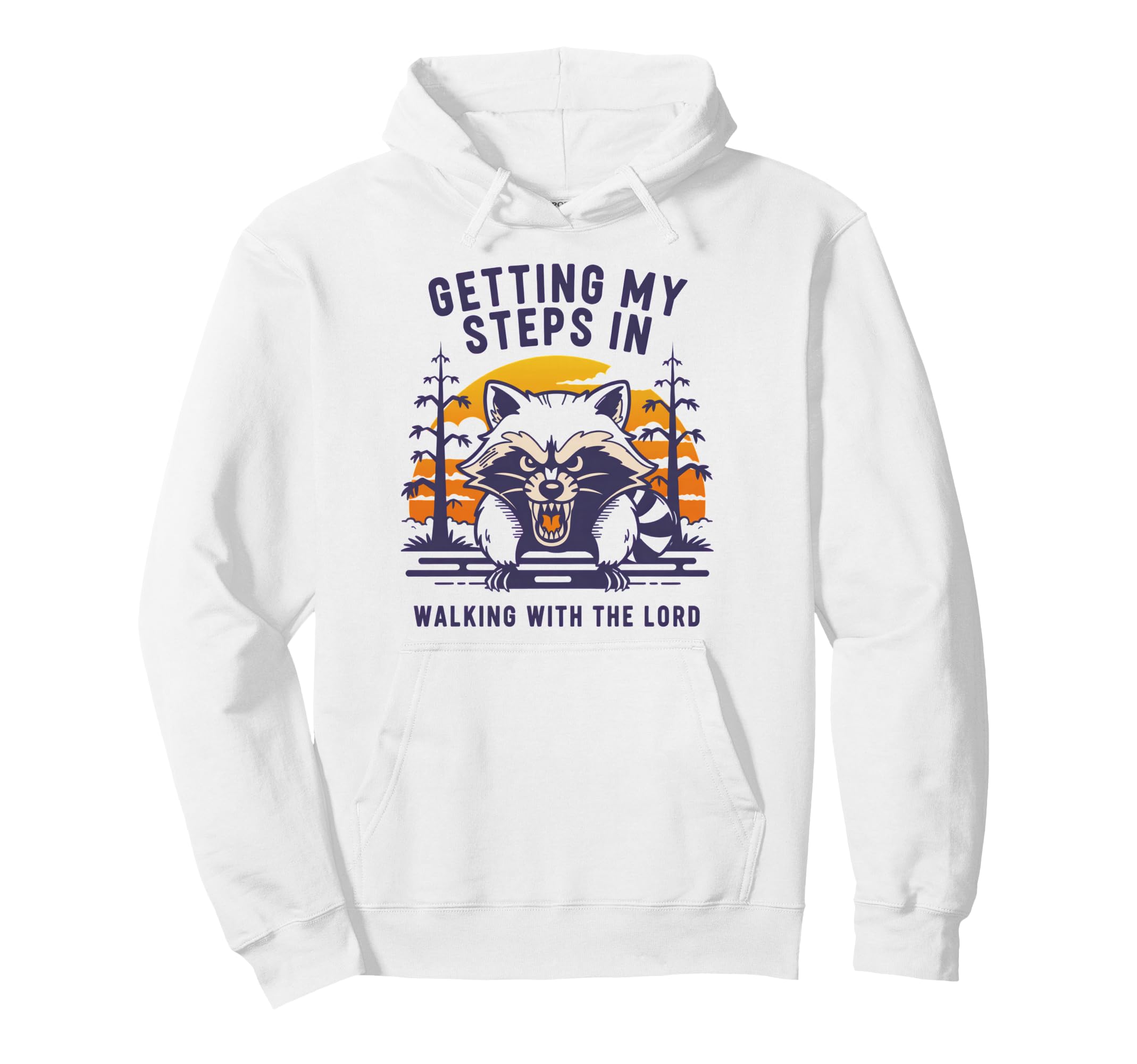 Getting My Steps Walking Lord Raccoon Hoodie - Trendy Graphic Men Women - T-Shirt, Sweatshirt, Hoodie