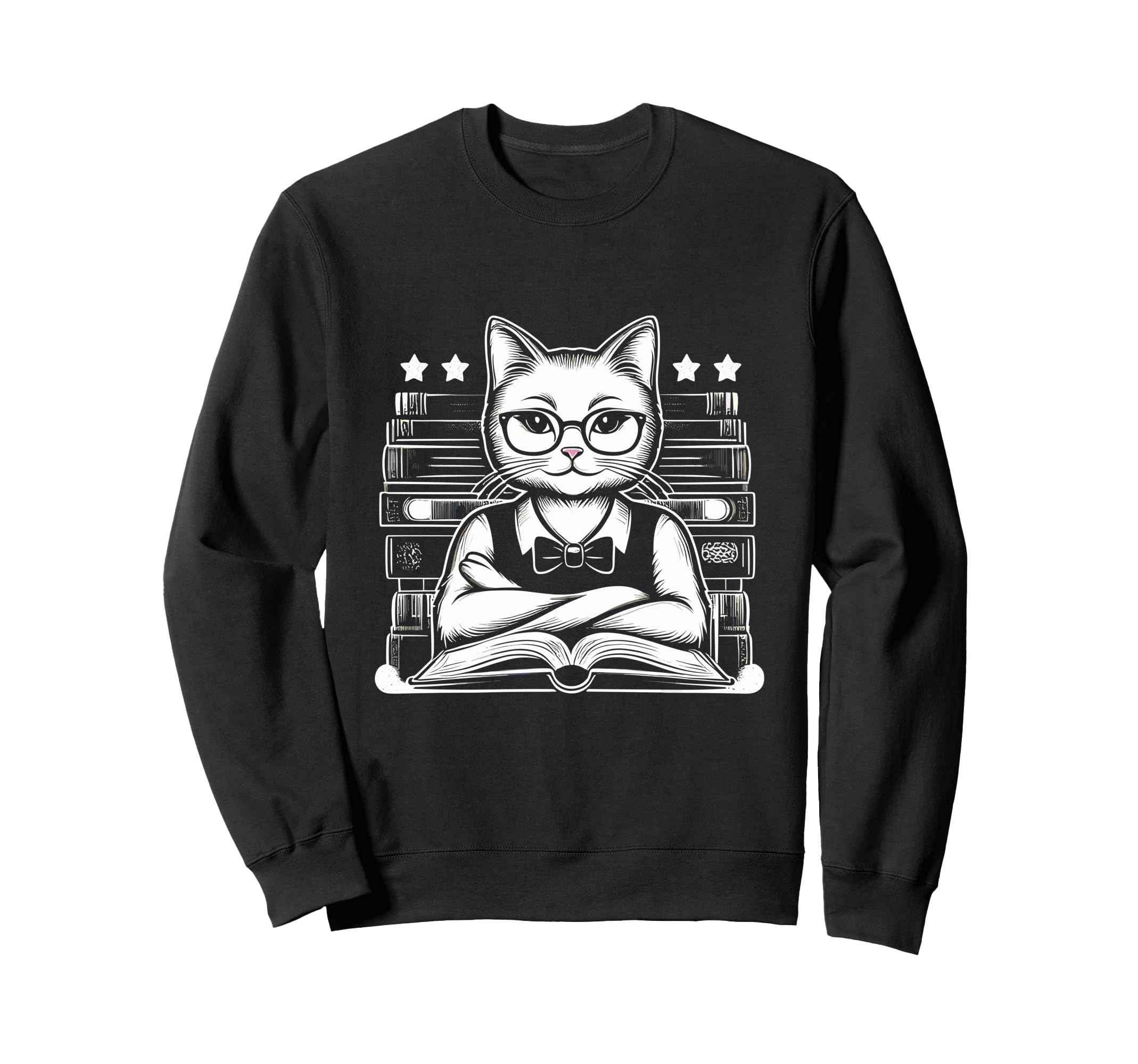 Cat Librarian Library Book Reading Sweatshirt - Novelty Apparel Unisex - T-Shirt, Sweatshirt, Hoodie