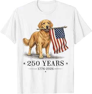 Vintage Golden Retriever Patriotic Dog 250 Years 1776 2026 T-Shirt Unisex T-shirt, Sweatshirt, Hoodie, Long Sleeve Tee - T-Shirt, Sweatshirt, Hoodie