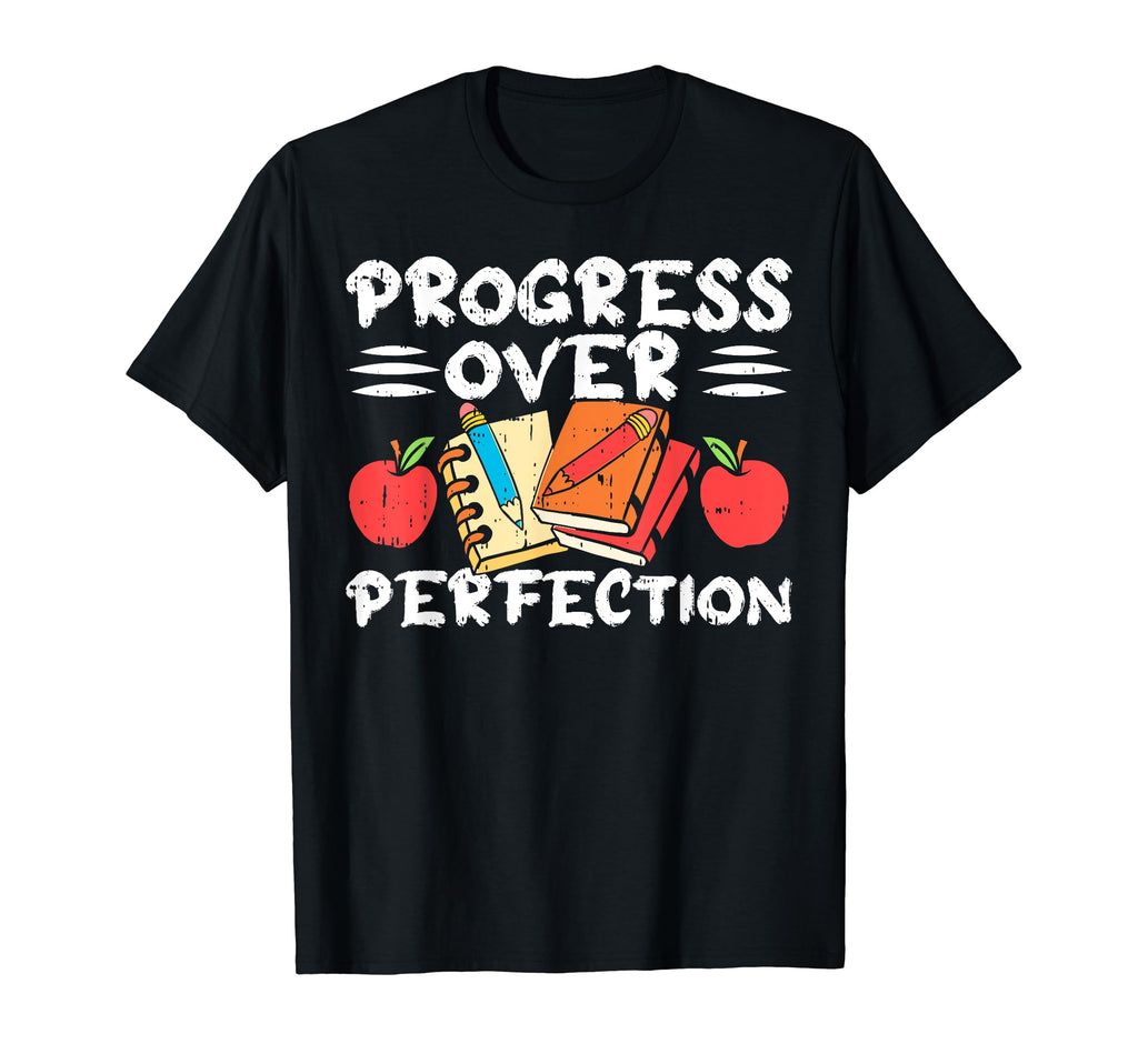 Progress Over Perfection Teacher Back T-Shirt - Graphic Print for Adults - T-Shirt, Sweatshirt, Hoodie