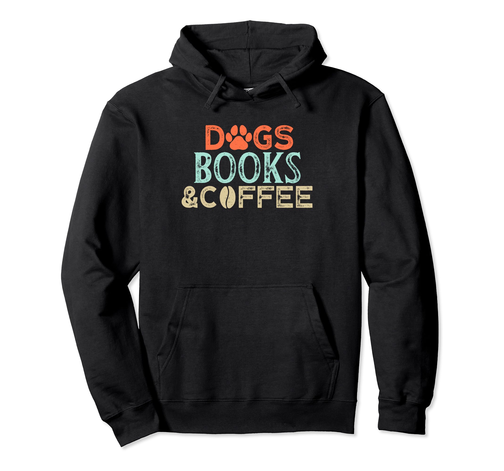 Dogs Books Coffee Hoodie - Graphic Print Unisex - T-Shirt, Sweatshirt, Hoodie