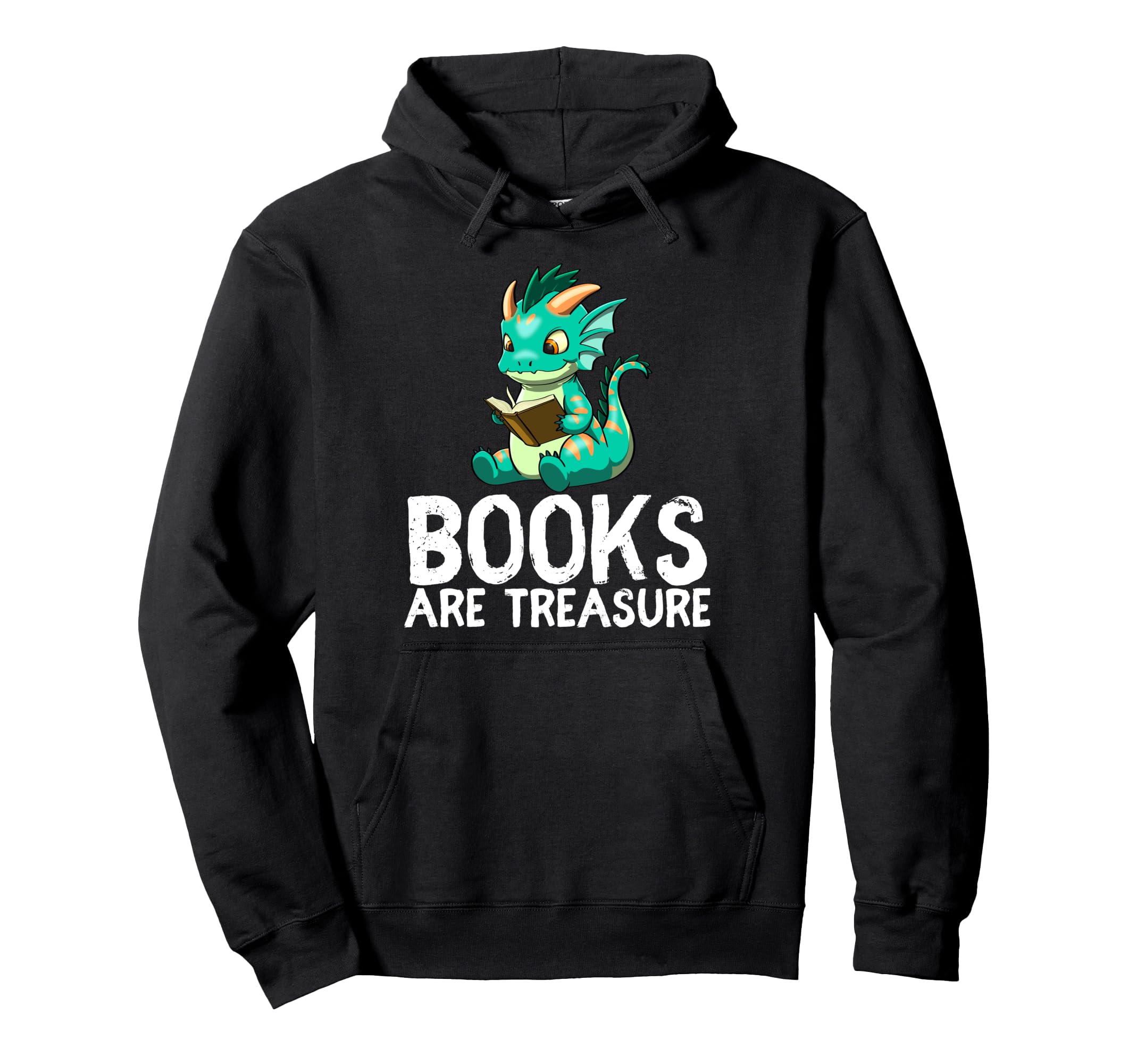 Dragon Reading Book Worm Nerd School Hoodie - Fun Novelty Design Unisex - T-Shirt, Sweatshirt, Hoodie