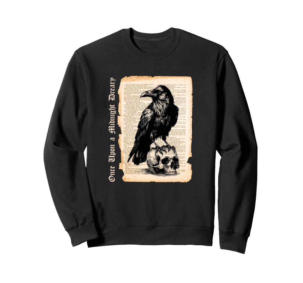 Edgar Allan Poe Raven Gothic Book Lover Sweatshirt - Graphic Print Unisex - T-Shirt, Sweatshirt, Hoodie