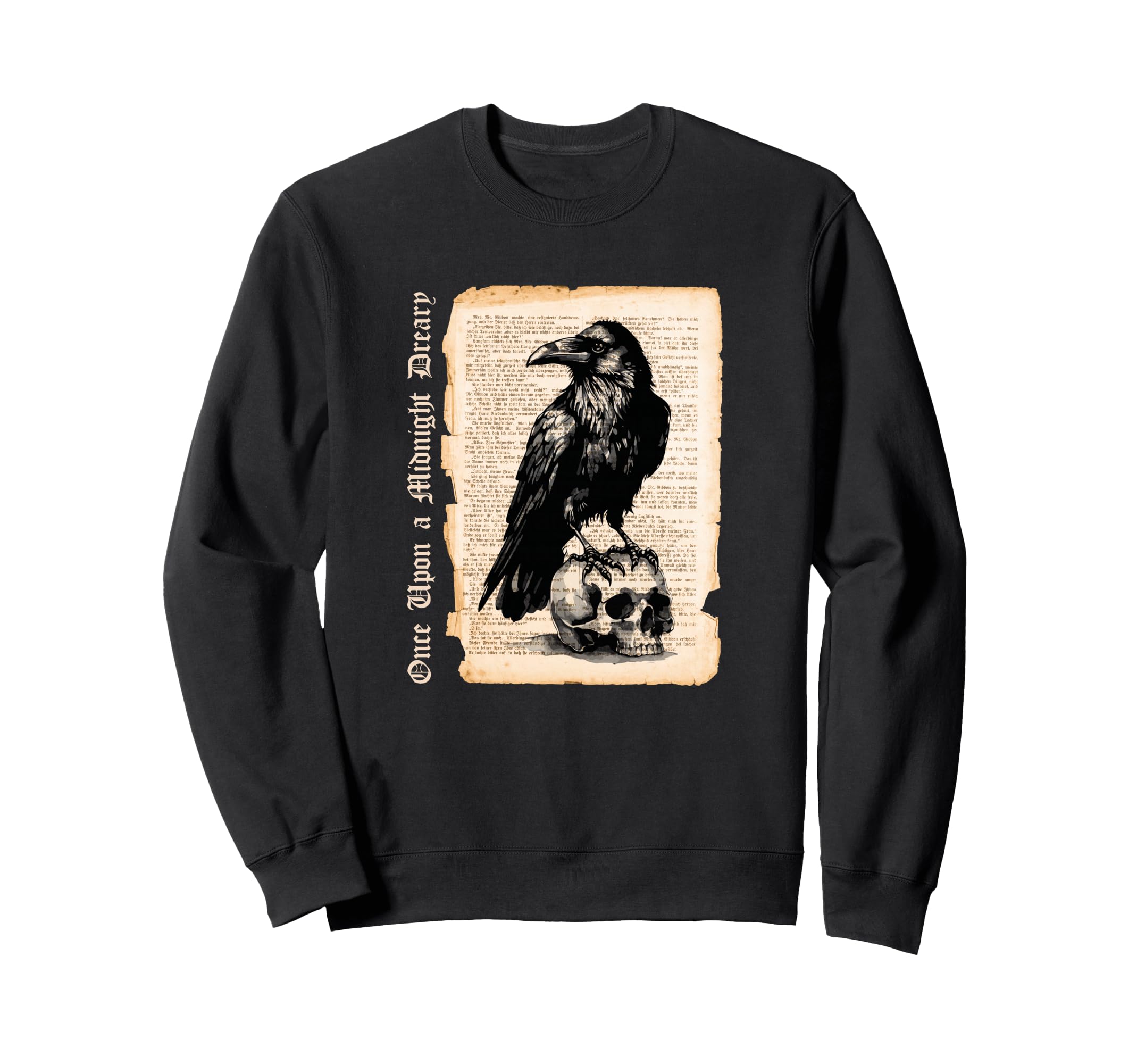 Edgar Allan Poe Raven Gothic Book Lover Sweatshirt - Graphic Print Unisex - T-Shirt, Sweatshirt, Hoodie