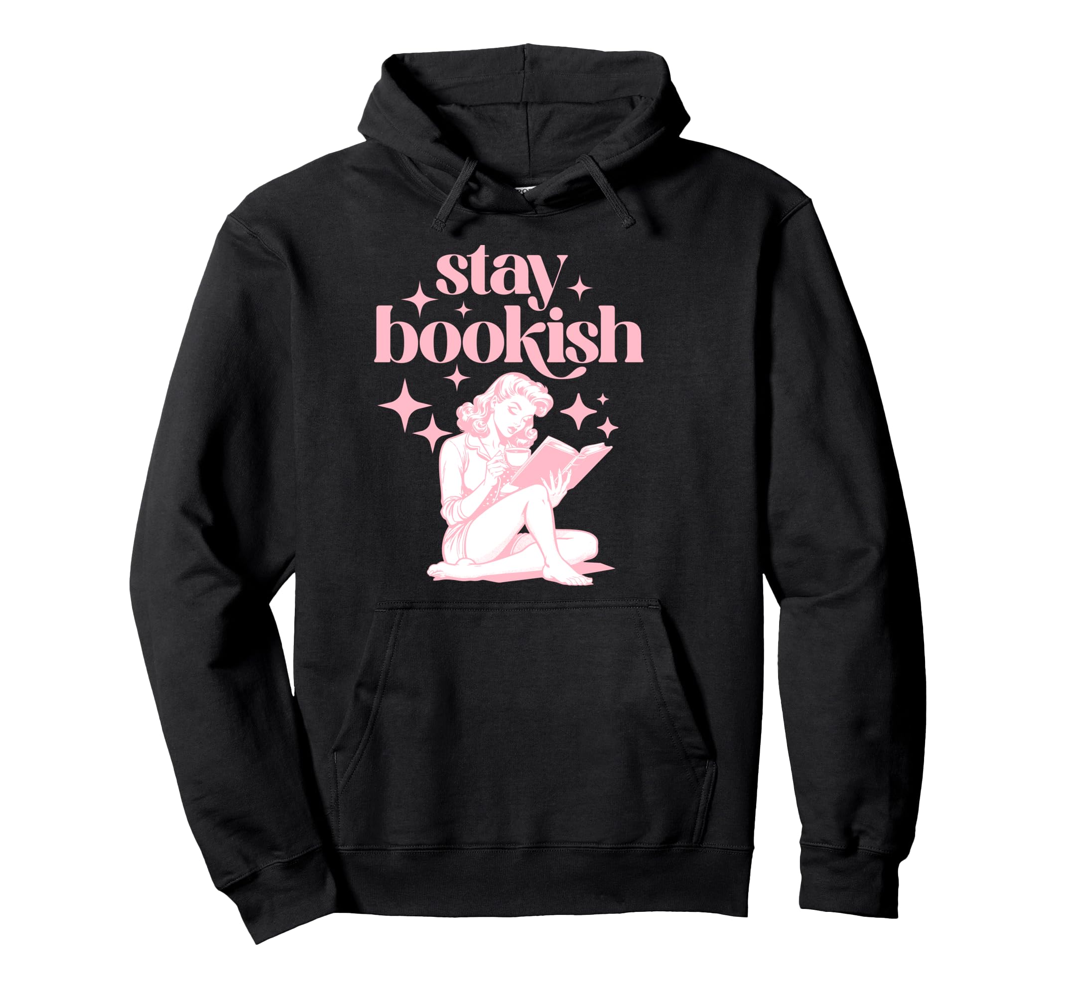 Stay Bookish Reading Book Lover Hoodie - Custom Art Print for Adults - T-Shirt, Sweatshirt, Hoodie