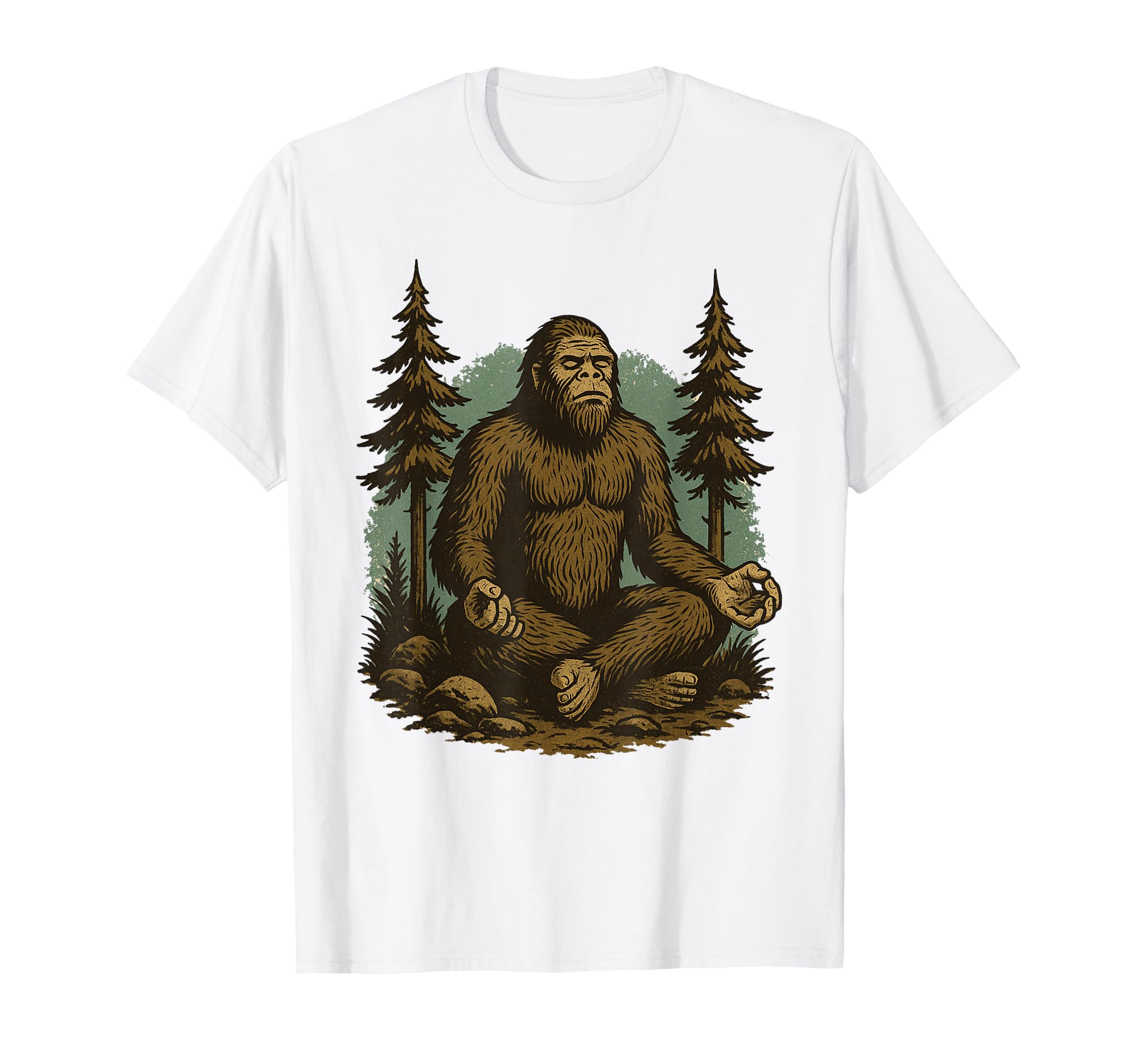 Rustic Bigfoot Meditation Forest Cryptid T-Shirt - Streetwear Style Unisex - T-Shirt, Sweatshirt, Hoodie
