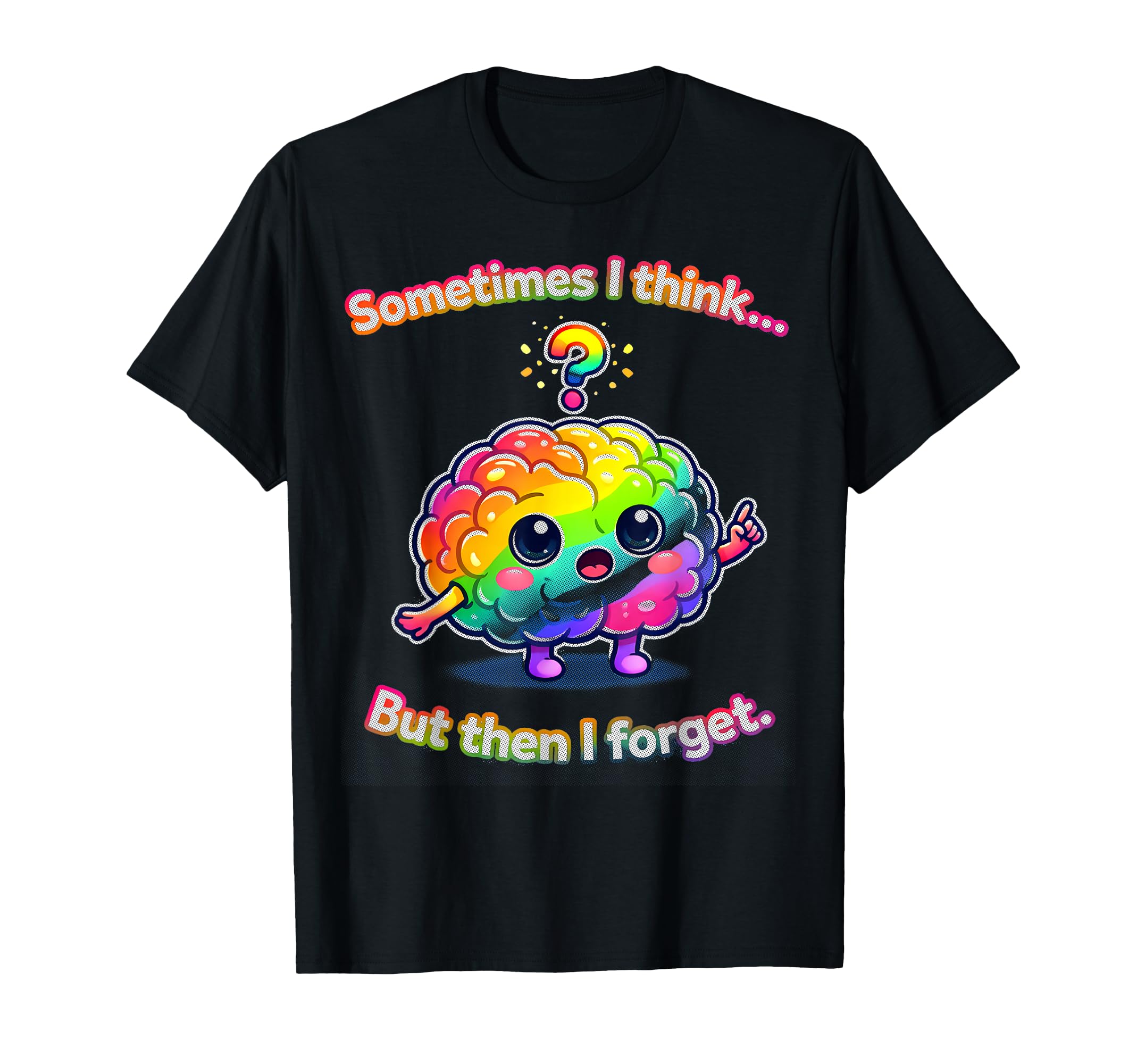 Forgetful Brain Meme Cartoon Kawaii T-Shirt - Aesthetic Graphic Men Women - T-Shirt, Sweatshirt, Hoodie