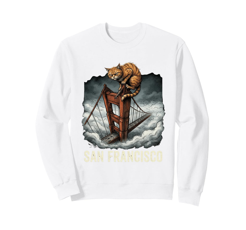 San Francisco Cat Golden Gates Sweatshirt - Casual Everyday Wear Unisex - T-Shirt, Sweatshirt, Hoodie