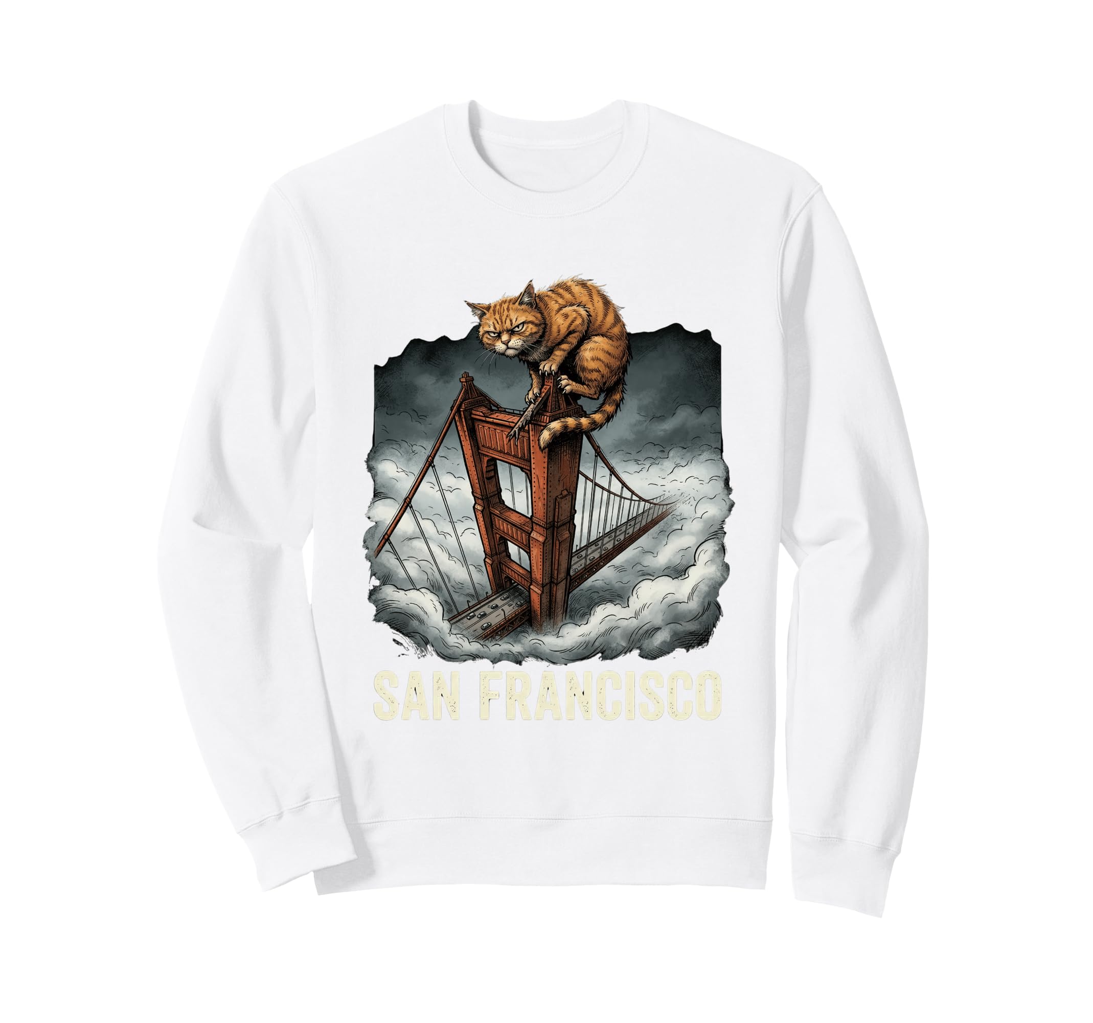 San Francisco Cat Golden Gates Sweatshirt - Casual Everyday Wear Unisex - T-Shirt, Sweatshirt, Hoodie
