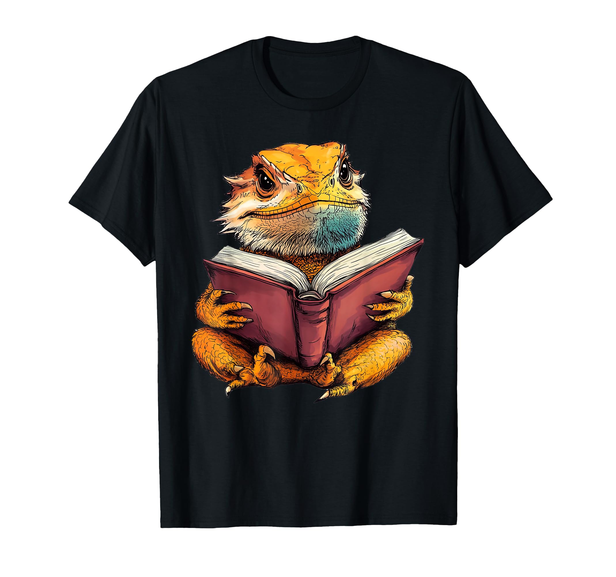 Bearded Dragon Reading Book T-Shirt - Novelty Apparel for Adults - T-Shirt, Sweatshirt, Hoodie