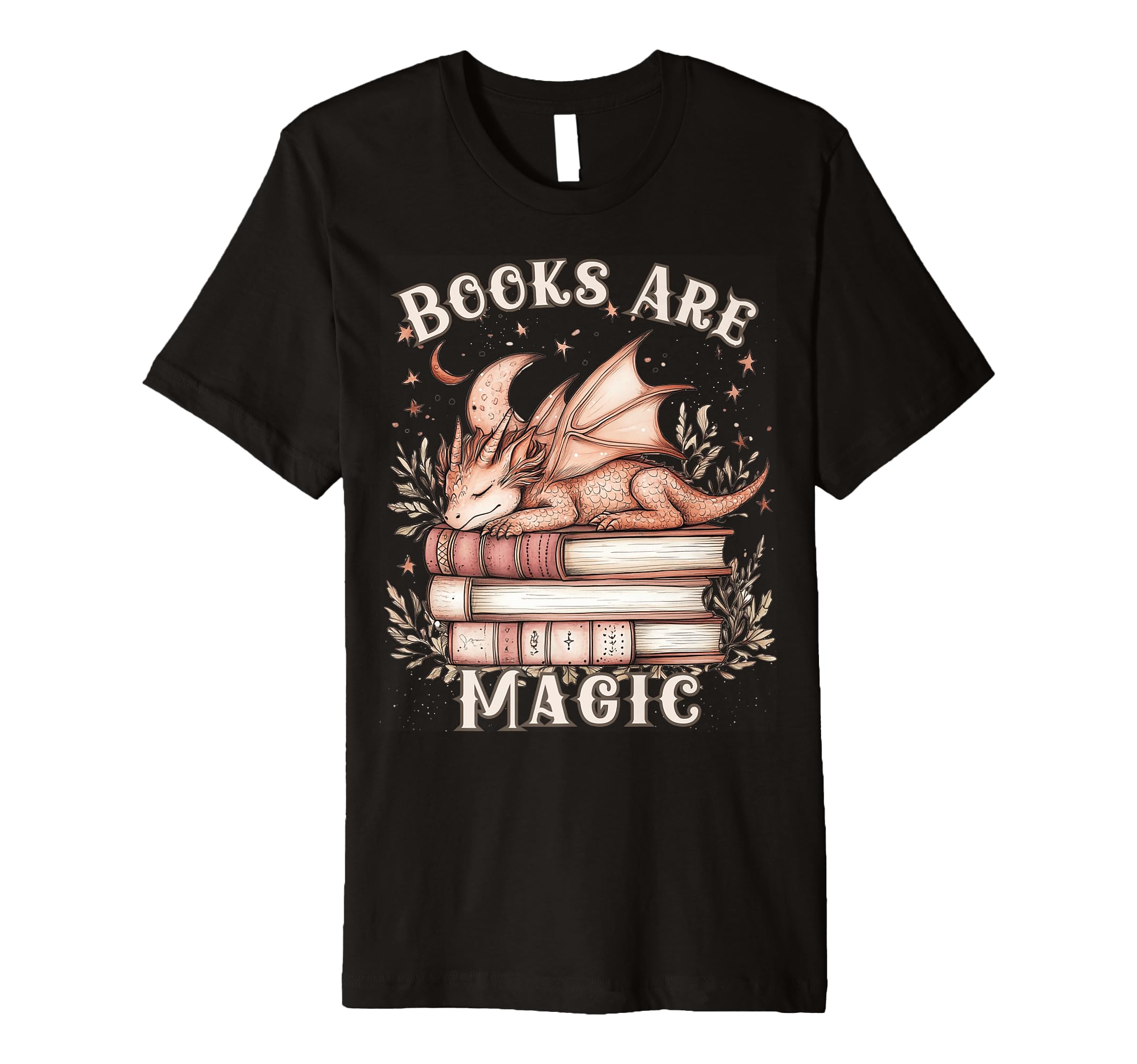 Books Are Magic Dragon Book Lover T-Shirt - Minimalist Print Unisex - T-Shirt, Sweatshirt, Hoodie
