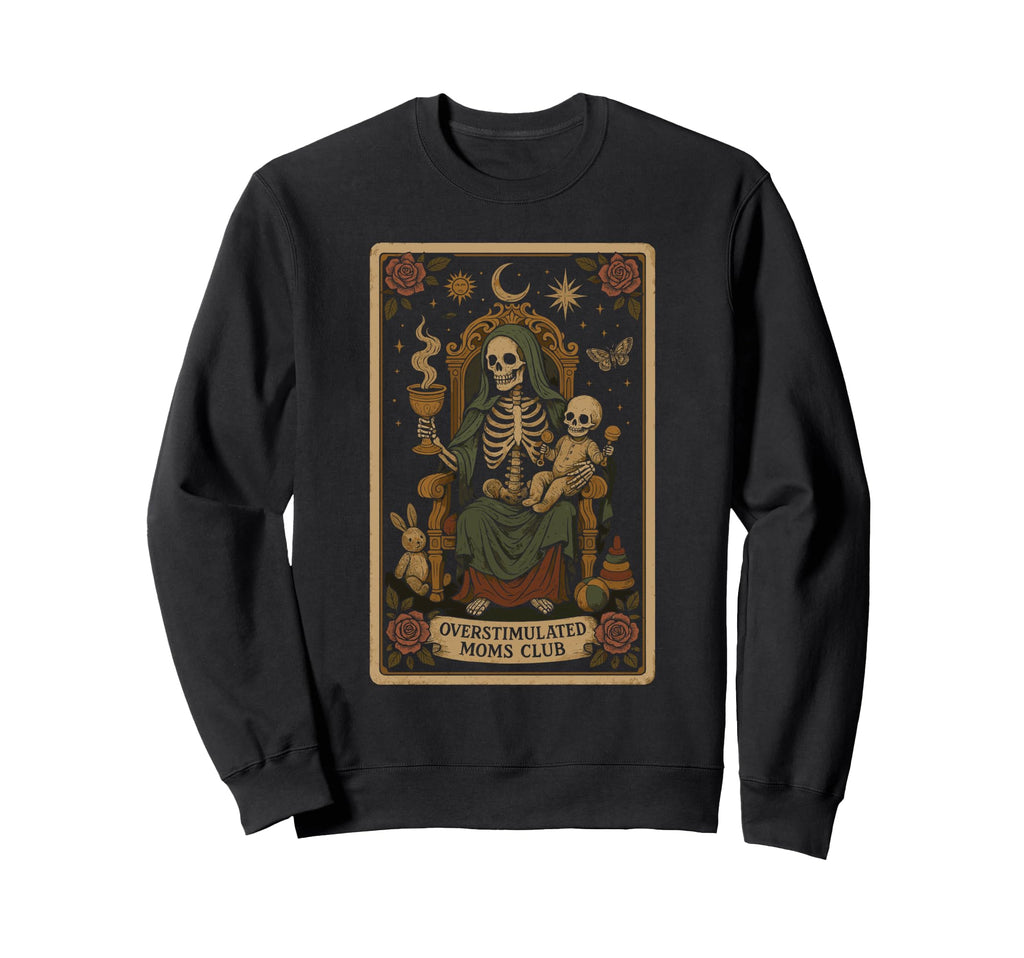 Groovy Moms Club Overstimulated Hoodie - Novelty Apparel for Adults - T-Shirt, Sweatshirt, Hoodie