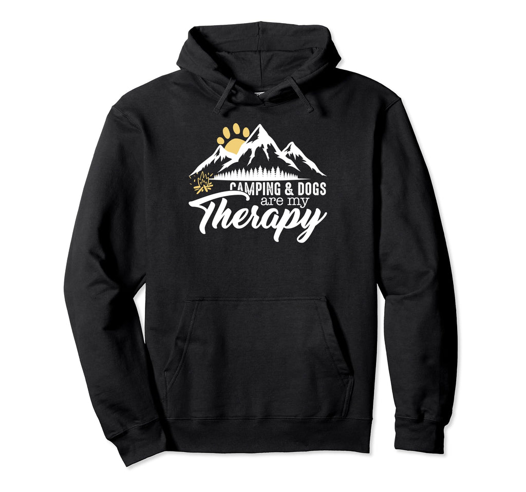 Camping And Dogs Are My Therapy Hoodie - Custom Art Print for Adults - T-Shirt, Sweatshirt, Hoodie
