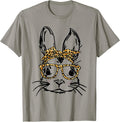 Cute Bunny Wearing Glasses Leopard Easter Day Unisex T-shirt, Sweatshirt, Hoodie, Long Sleeve Tee - T-Shirt, Sweatshirt, Hoodie