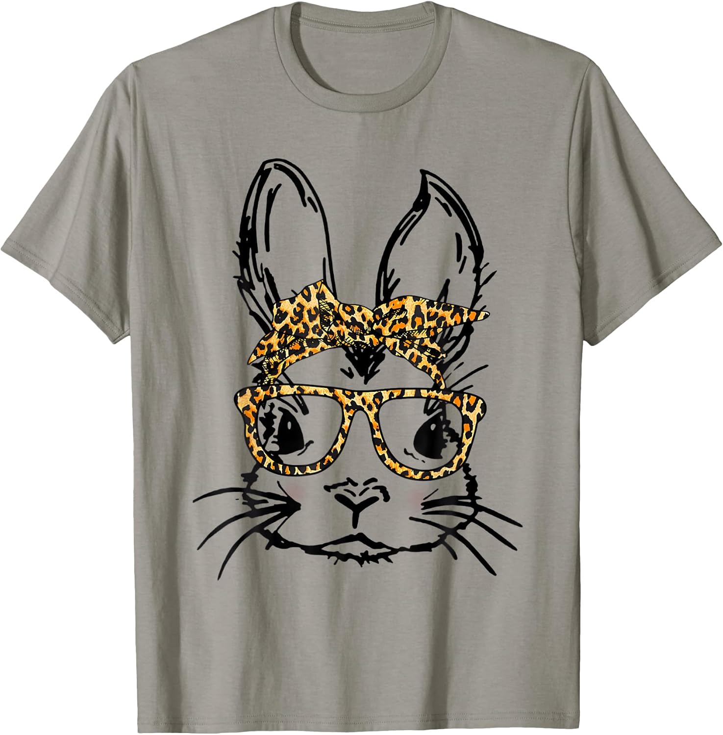Cute Bunny Wearing Glasses Leopard Easter Day Unisex T-shirt, Sweatshirt, Hoodie, Long Sleeve Tee - T-Shirt, Sweatshirt, Hoodie