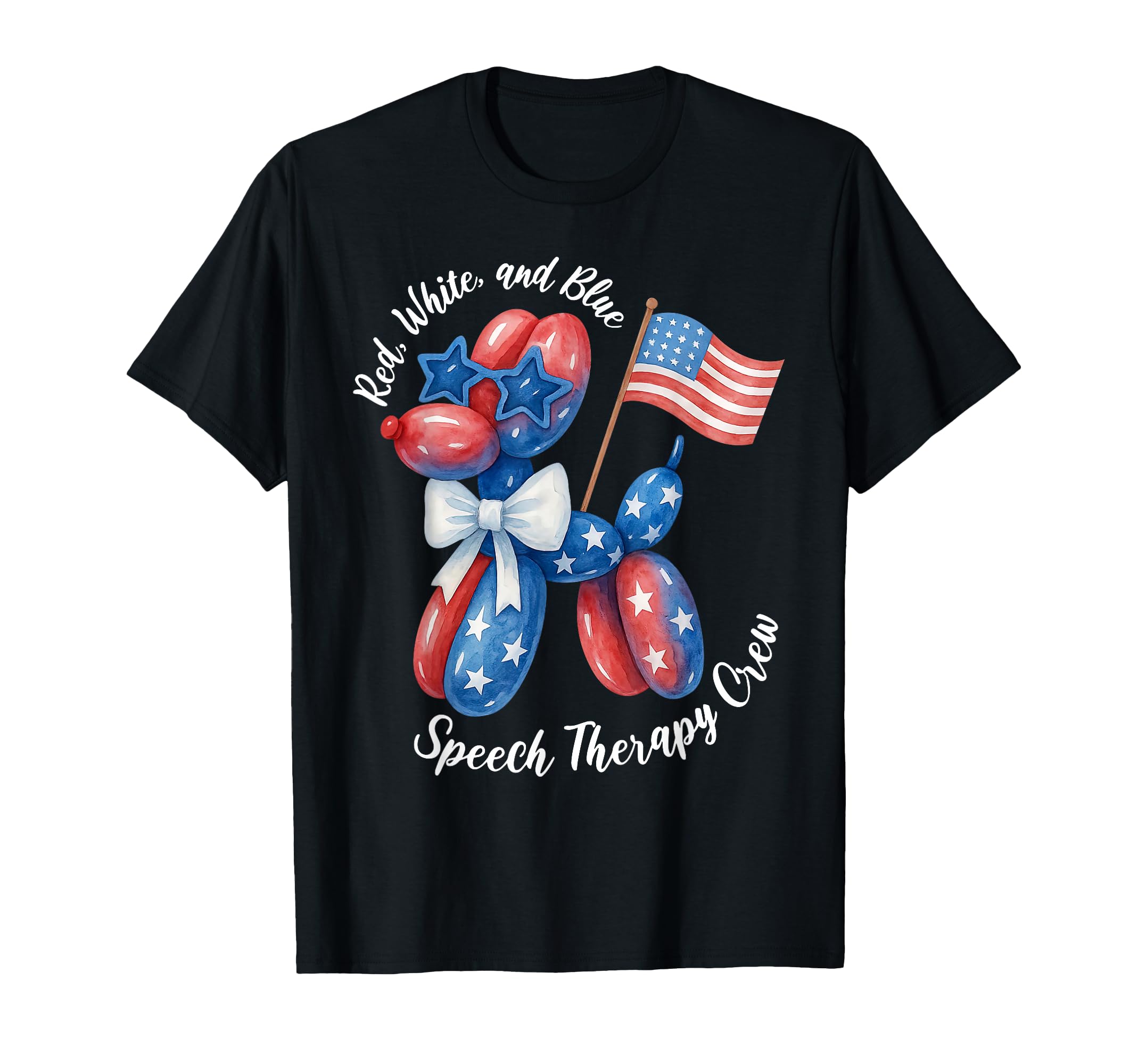 Dog Red White Blue Speech Therapy T-Shirt - Casual Everyday Wear Unisex - T-Shirt, Sweatshirt, Hoodie