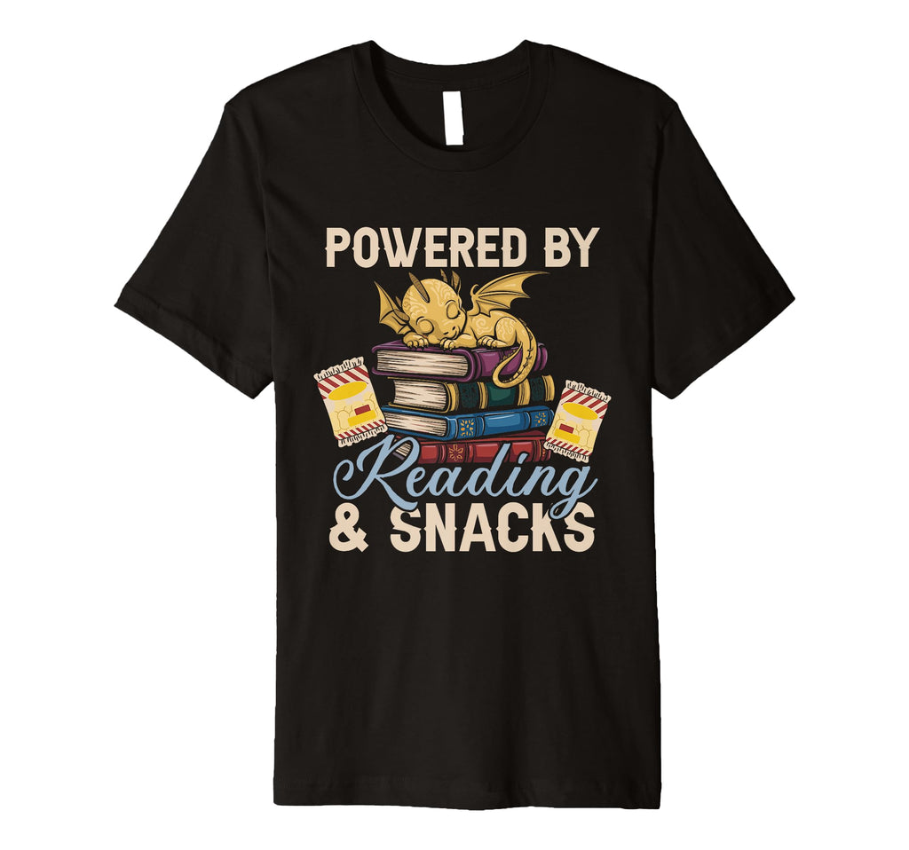 Dragon Books Powered Reading And T-Shirt - Fun Novelty Design for Adults - T-Shirt, Sweatshirt, Hoodie