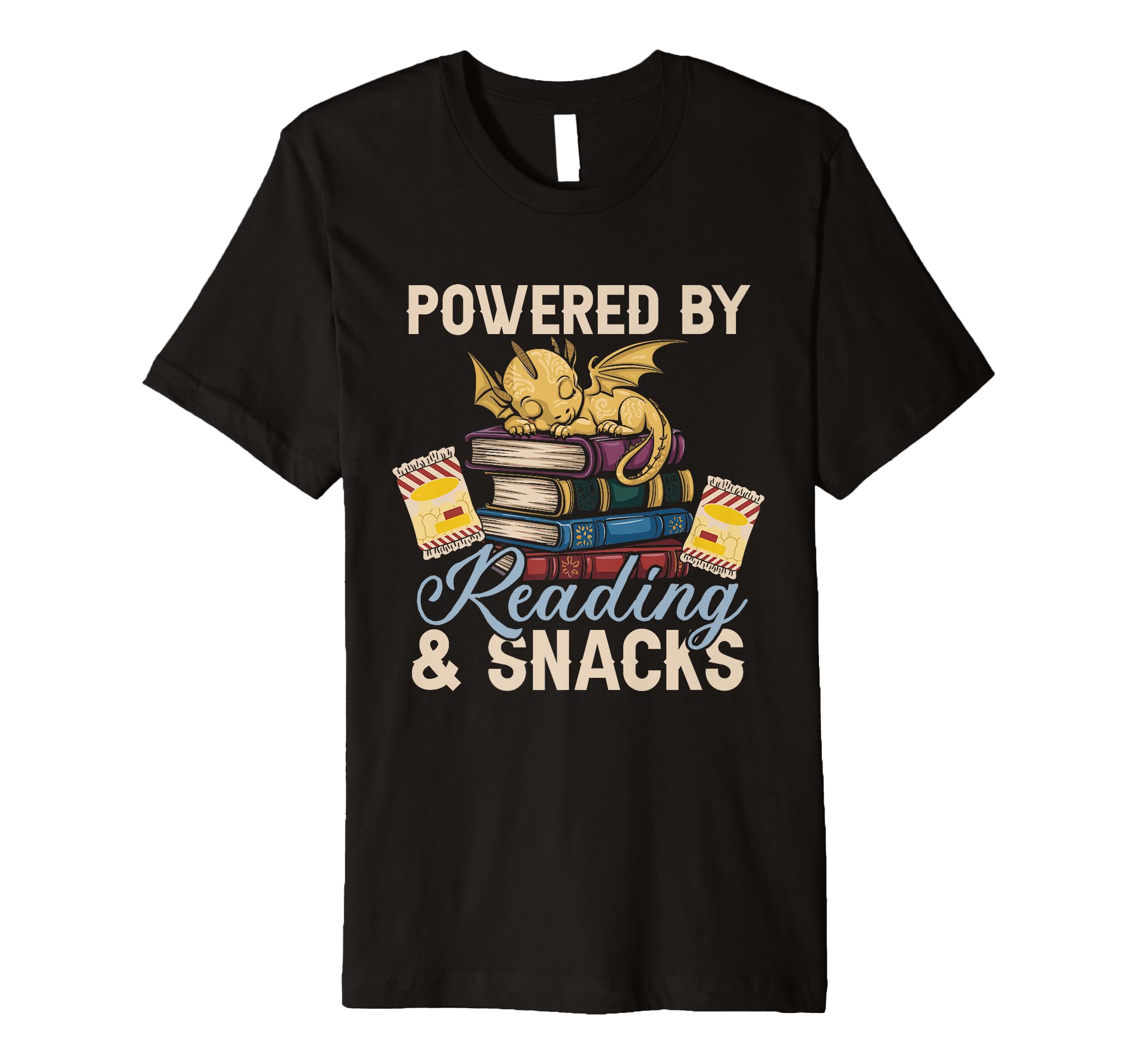 Dragon Books Powered Reading And T-Shirt - Fun Novelty Design for Adults - T-Shirt, Sweatshirt, Hoodie