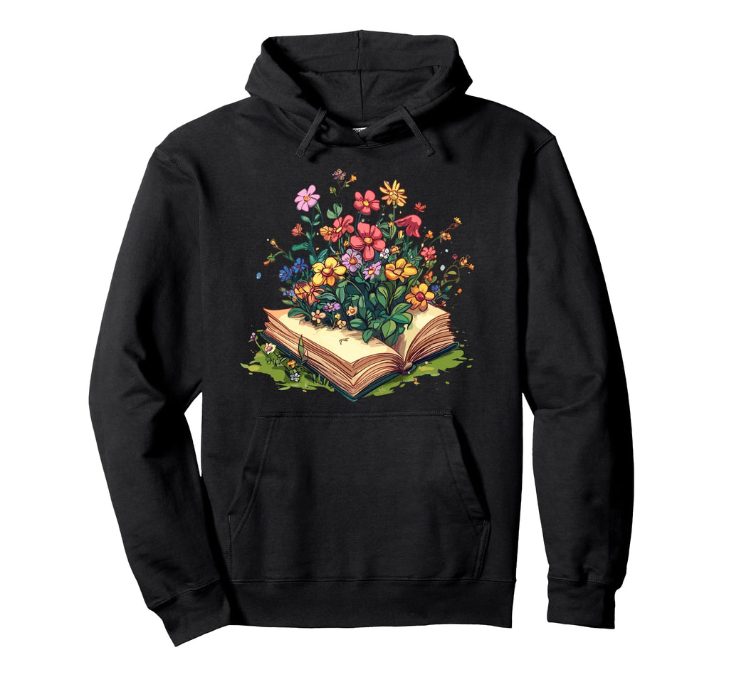 Floral Book Bloom Wildflowers Literature Hoodie - Graphic Print Unisex - T-Shirt, Sweatshirt, Hoodie
