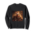 Book Nerd Cat Reading Library Sweatshirt - Graphic Print Unisex - T-Shirt, Sweatshirt, Hoodie