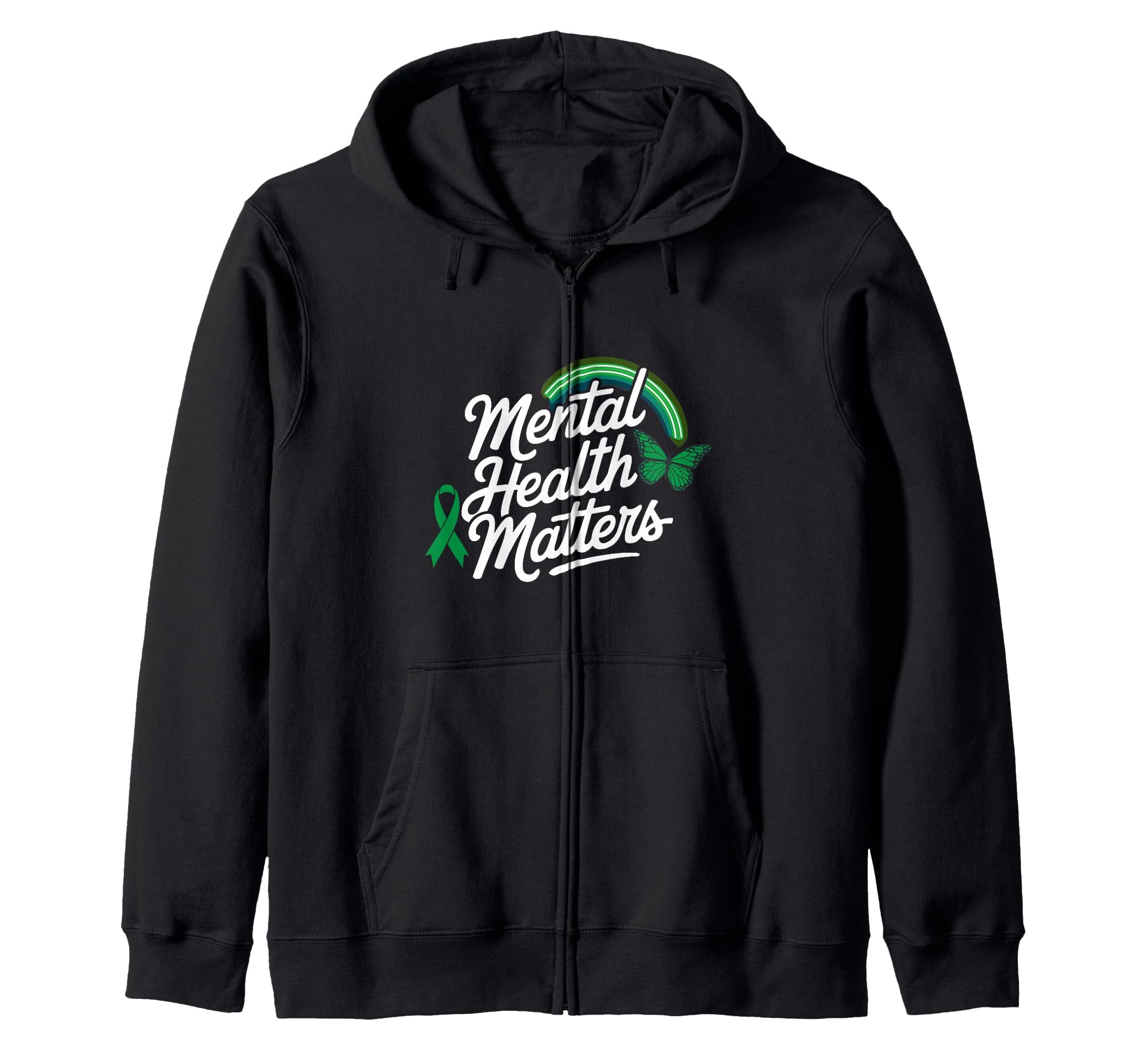 Mental Health Awareness Month Green Hoodie - Custom Art Print Men Women - T-Shirt, Sweatshirt, Hoodie