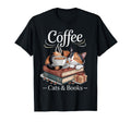 Coffee Cats And Books Cozy T-Shirt - Casual Everyday Wear for Adults - T-Shirt, Sweatshirt, Hoodie
