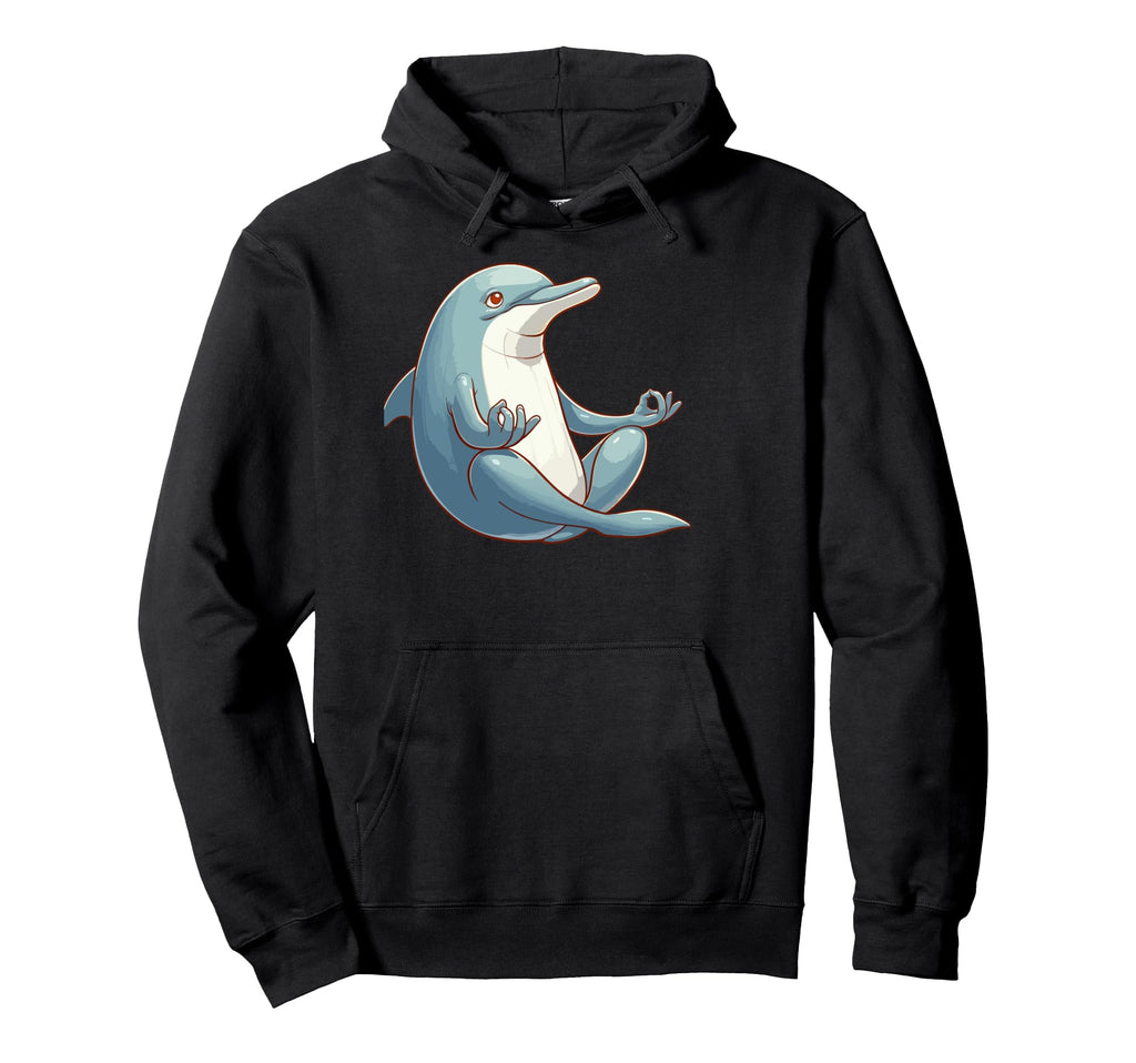 Meditation Dolphin Yoga Pose Relaxing Hoodie - Novelty Apparel Men Women - T-Shirt, Sweatshirt, Hoodie
