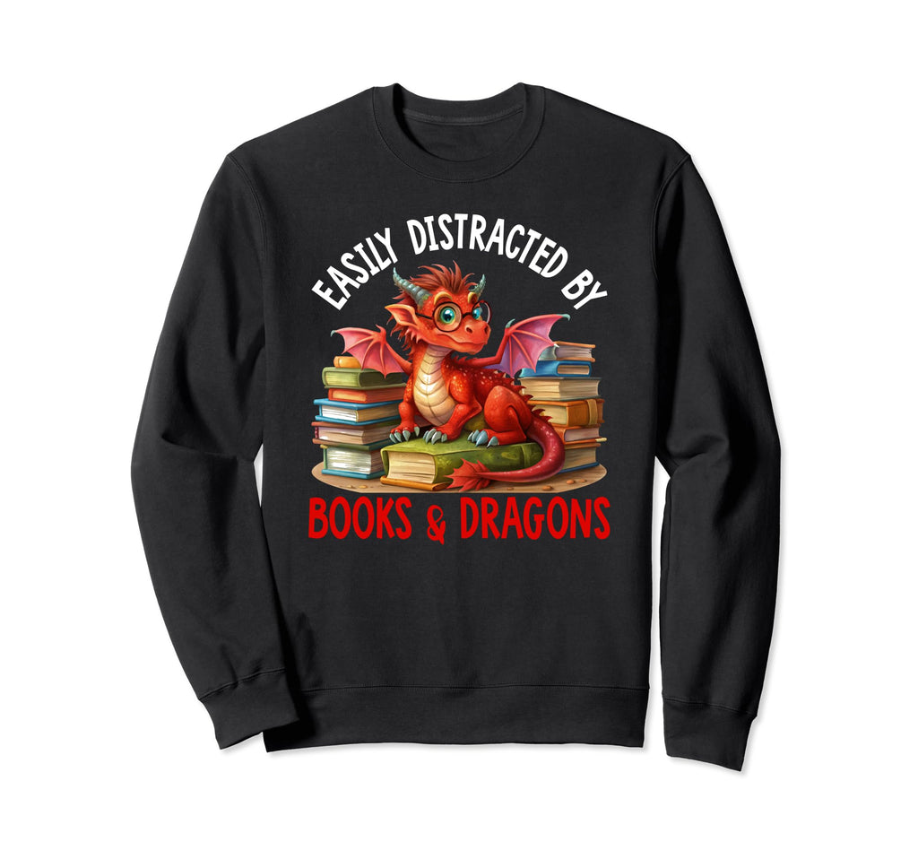 Easily Distracted Books And Sweatshirt - Streetwear Style for Adults - T-Shirt, Sweatshirt, Hoodie