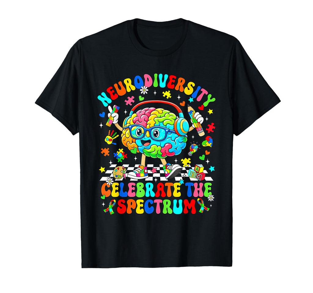 Neurodiversity Brain Autism Awareness Asd T-Shirt - Graphic Print Unisex - T-Shirt, Sweatshirt, Hoodie
